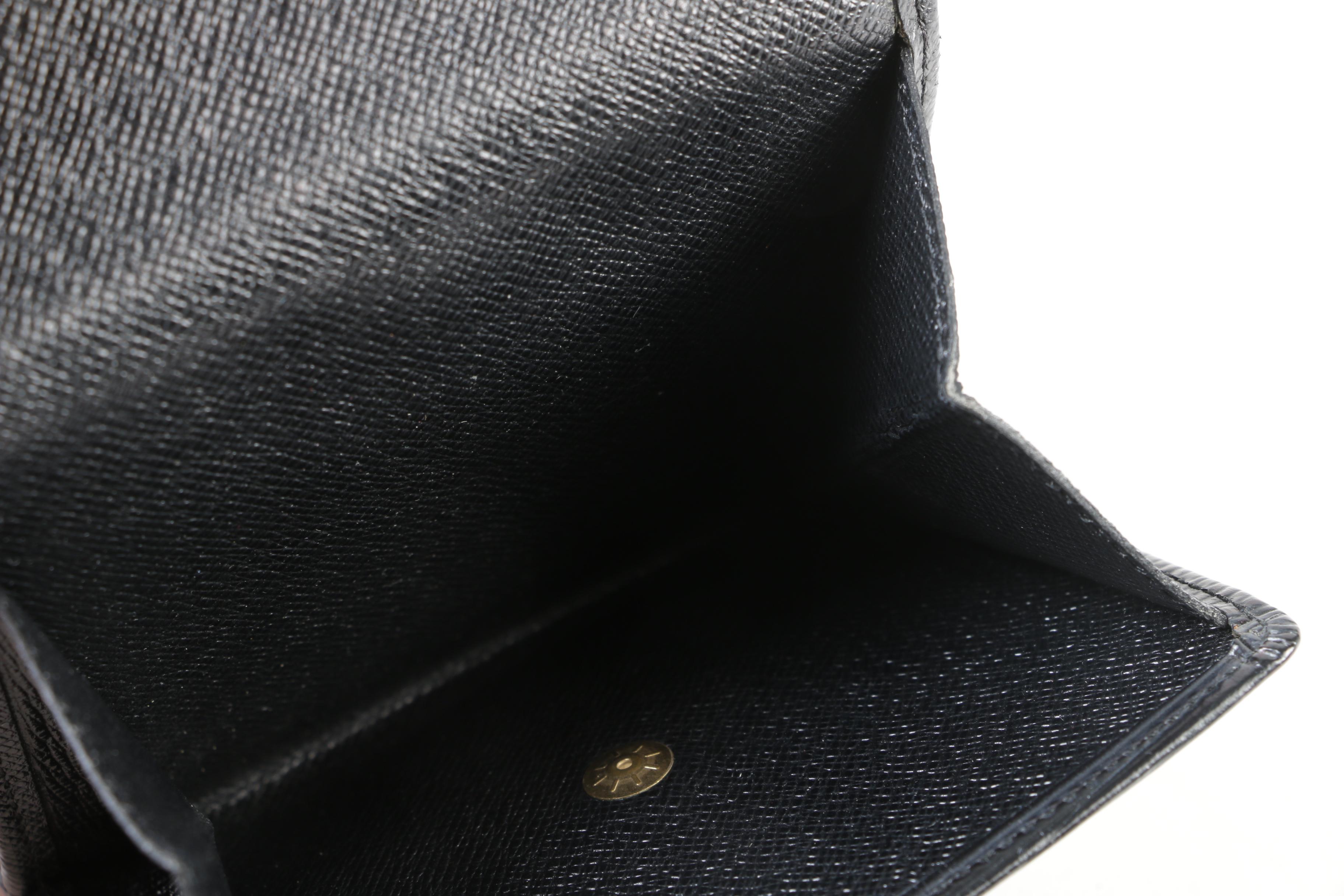Louis Vuitton Paris Black Epi Leather Bifold Wallet with Coin Pocket, 2003