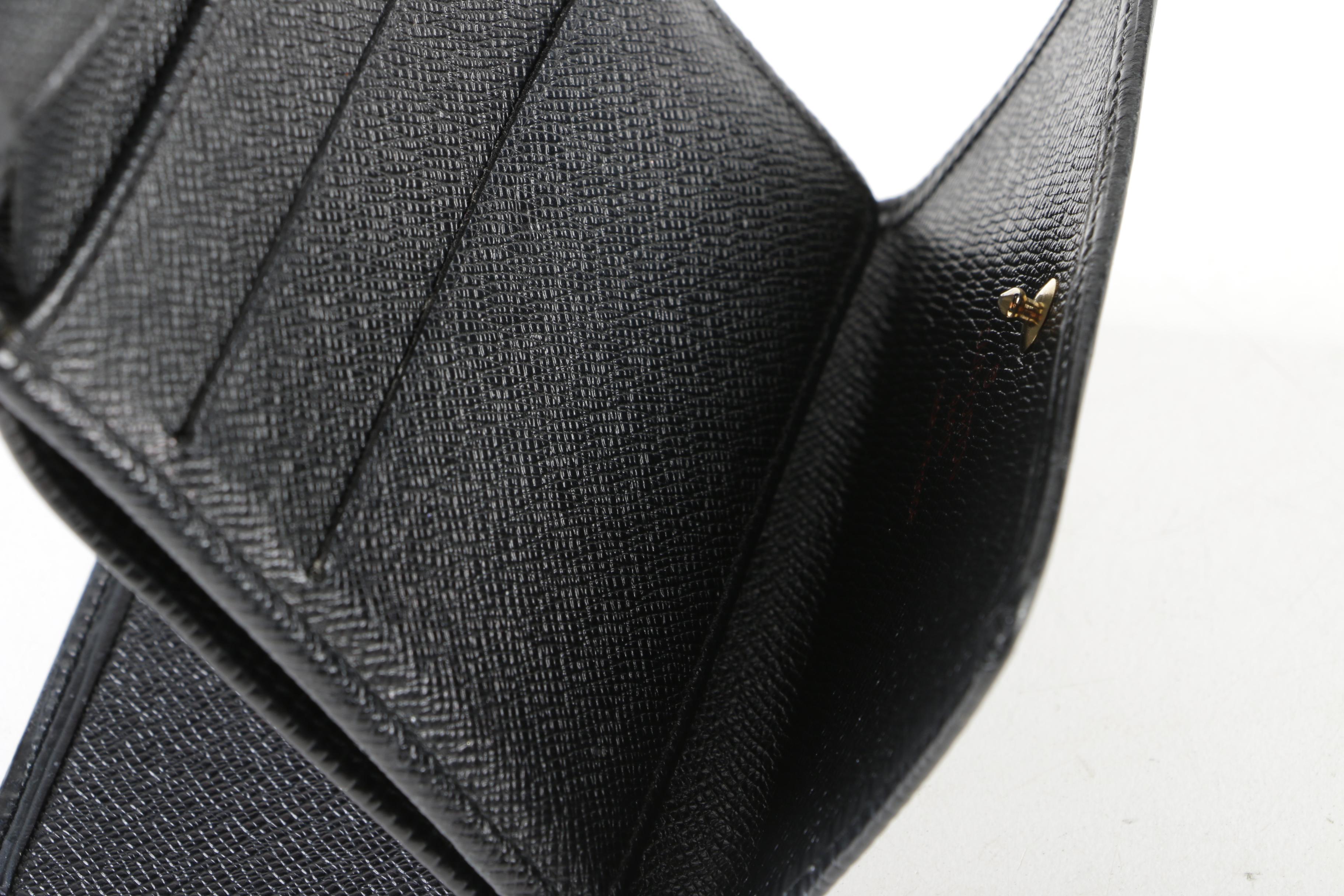 Louis Vuitton Paris Black Epi Leather Bifold Wallet with Coin Pocket, 2003