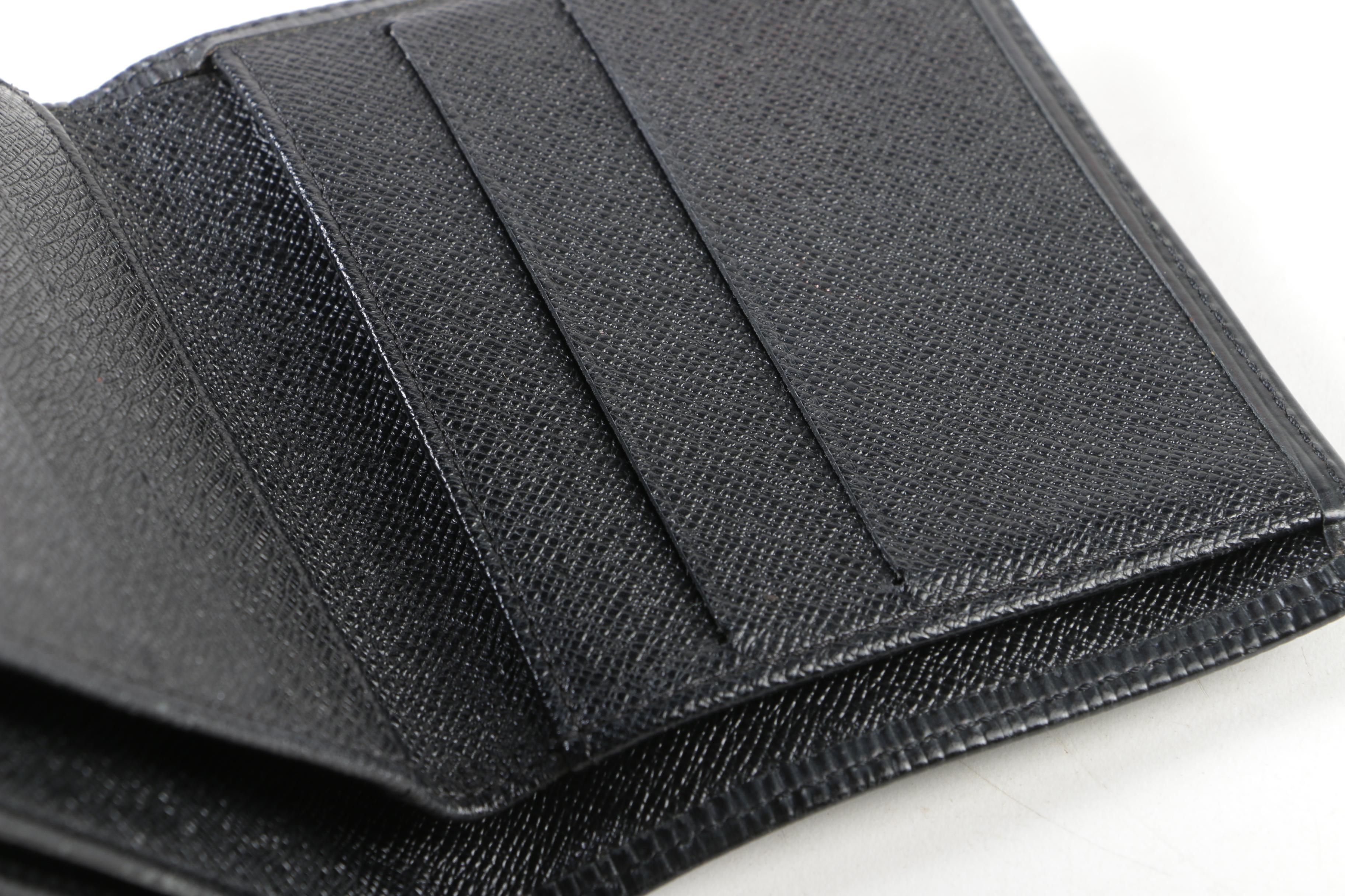 Louis Vuitton Paris Black Epi Leather Bifold Wallet with Coin Pocket, 2003