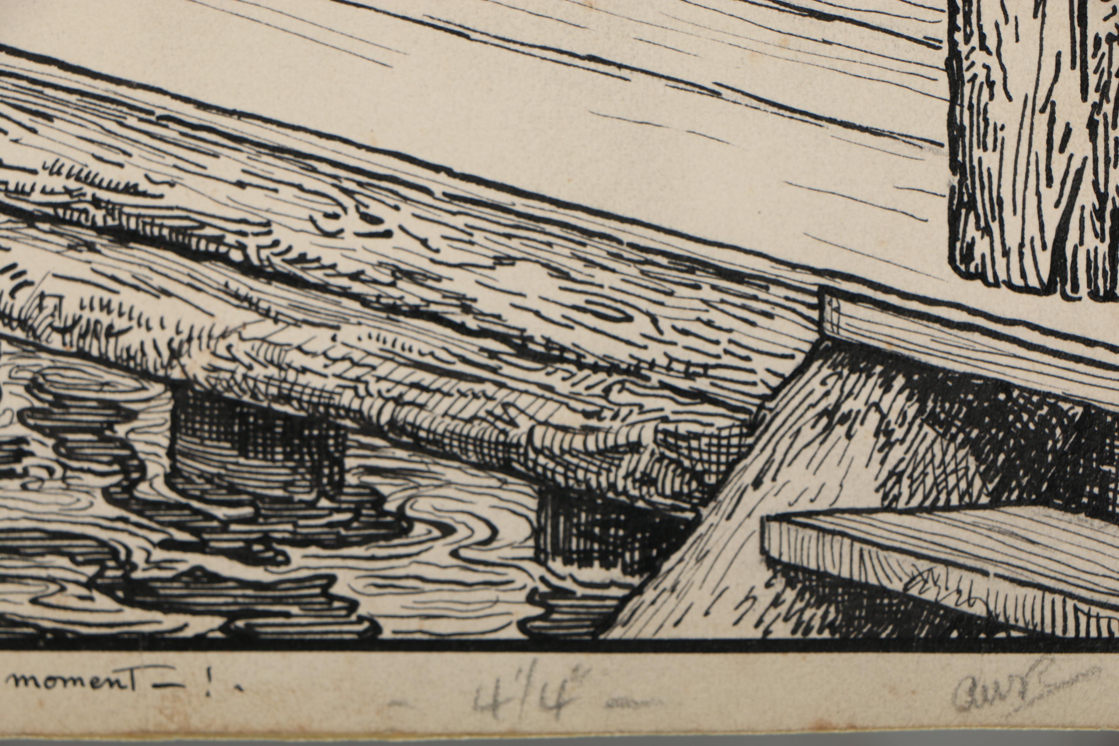 Louis Rhead Pen and Ink Illustration for "The Deerslayer"