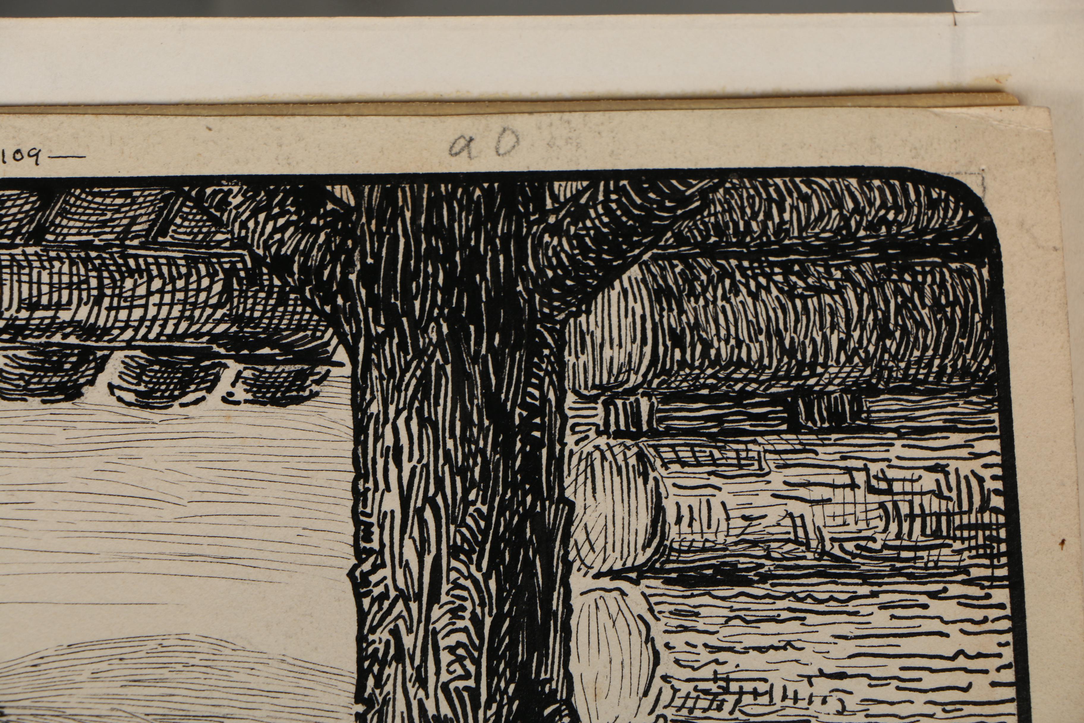 Louis Rhead Pen and Ink Illustration for "The Deerslayer"