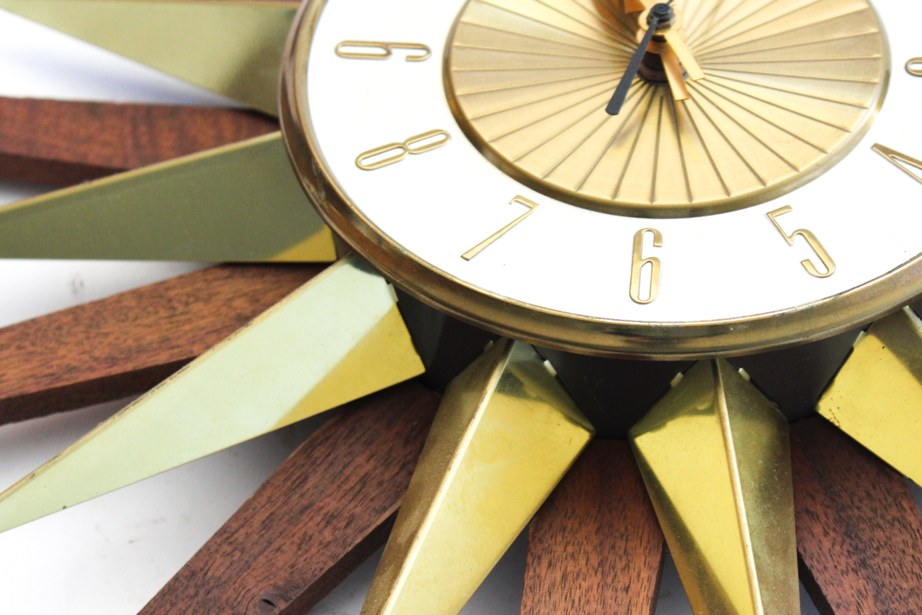 Mid Century Modern Elgin Starburst Wall Clock