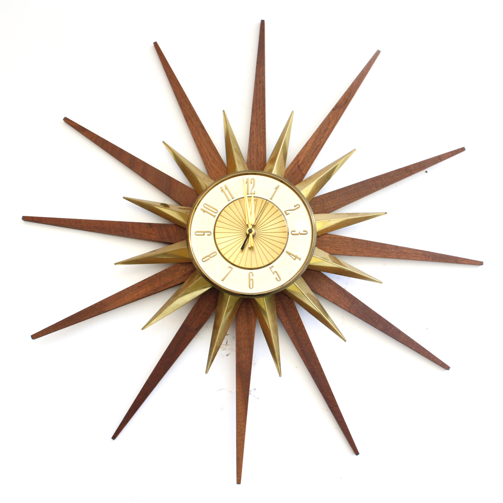 Mid Century Modern Elgin Starburst Wall Clock