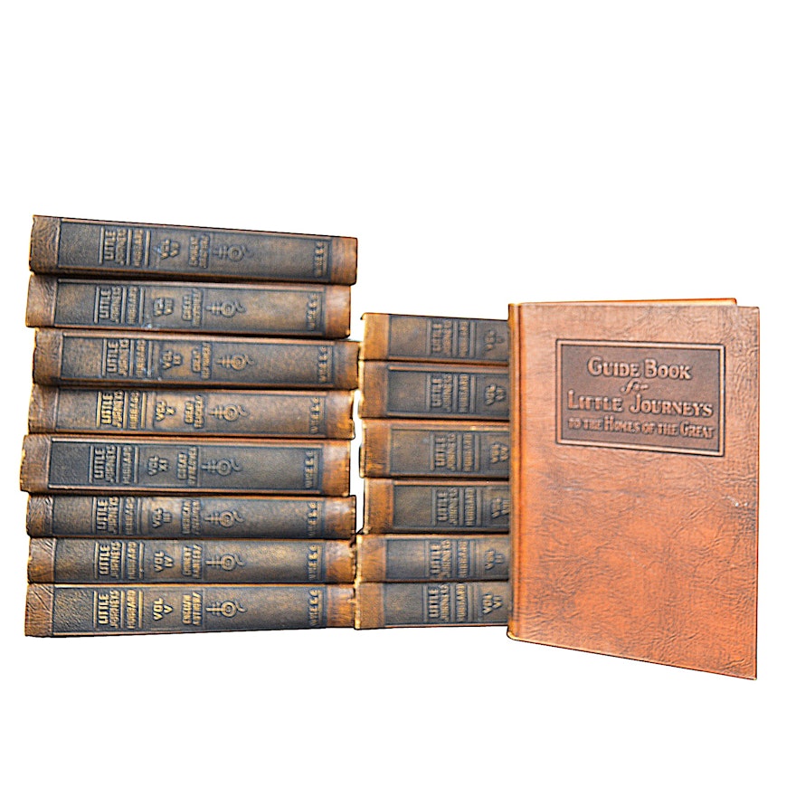 "Little Journeys" 14 Volume Set by Elbert Hubbard, circa 1928 with Guide Book