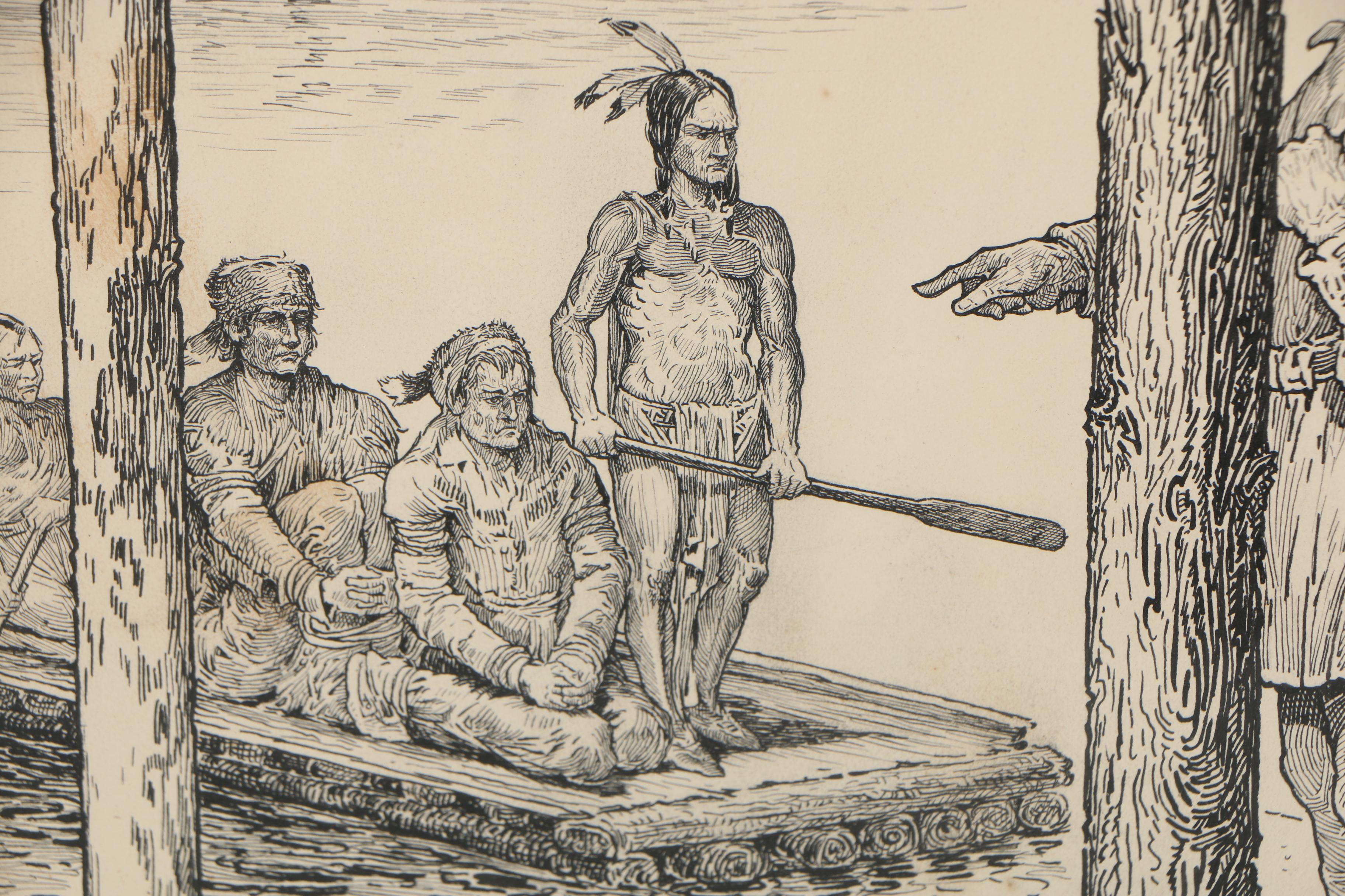 Louis Rhead Pen and Ink Illustration for "The Deerslayer"