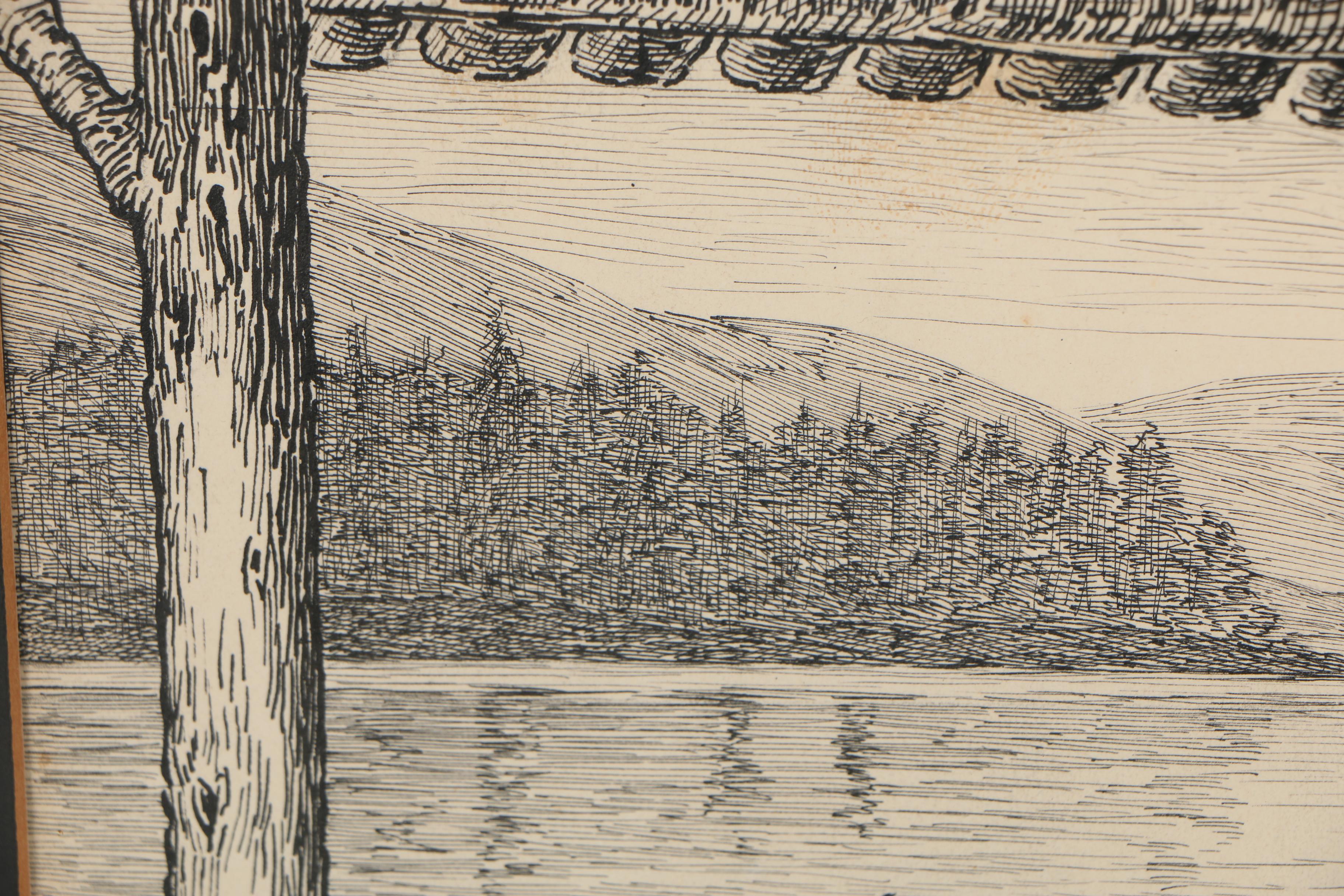 Louis Rhead Pen and Ink Illustration for "The Deerslayer"