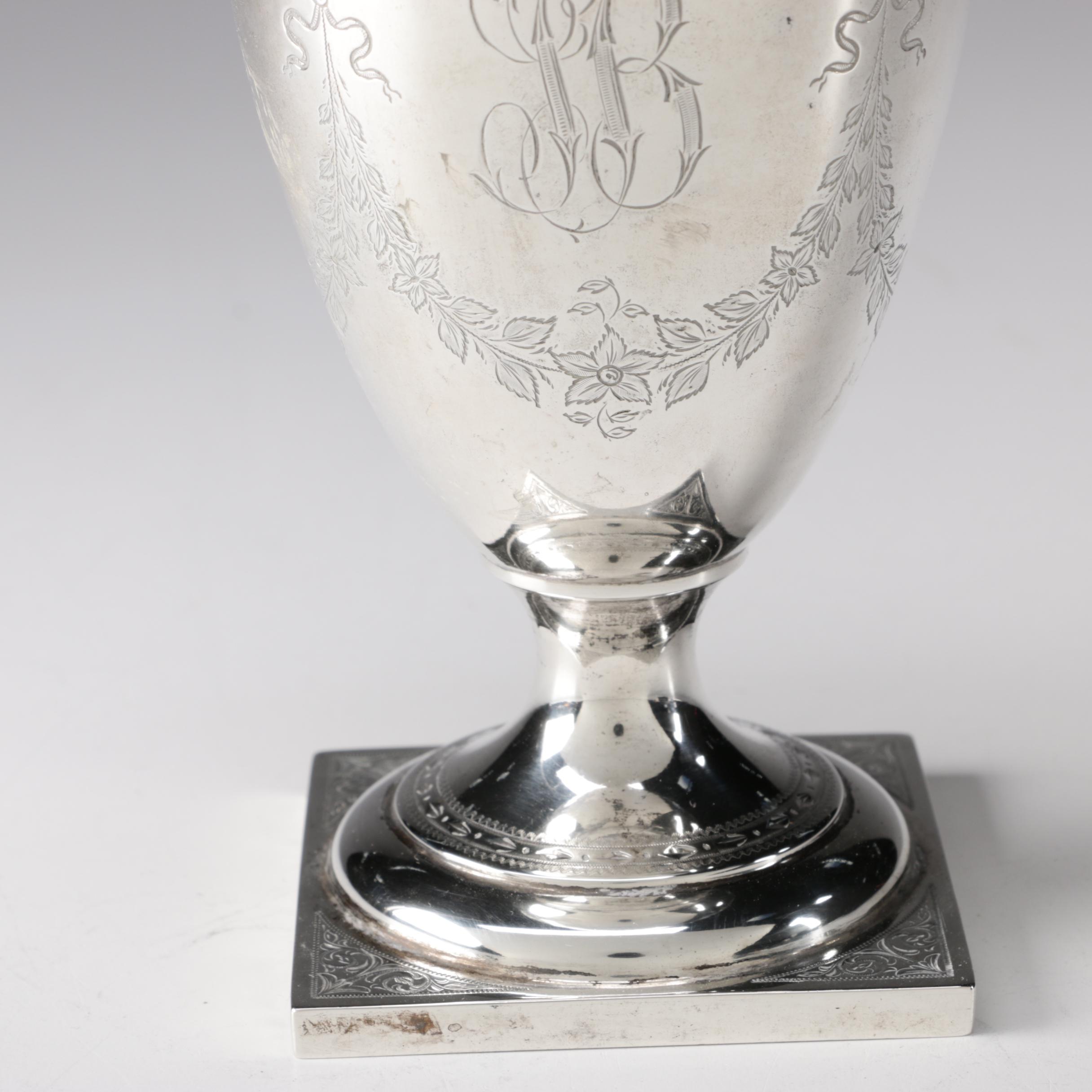 Peter Hertz Danish 826 Silver Muffineer on Plinth Base, 1902