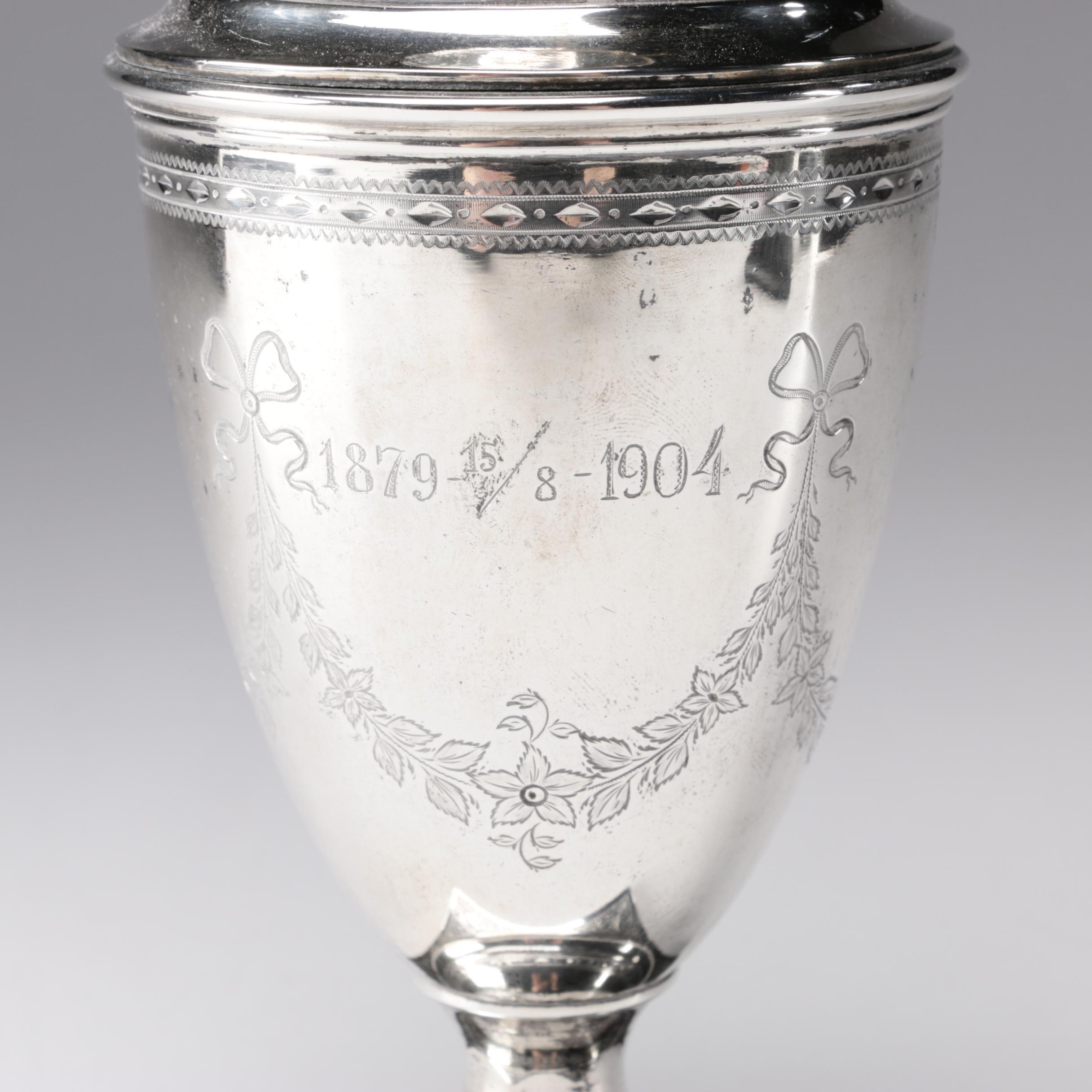 Peter Hertz Danish 826 Silver Muffineer on Plinth Base, 1902