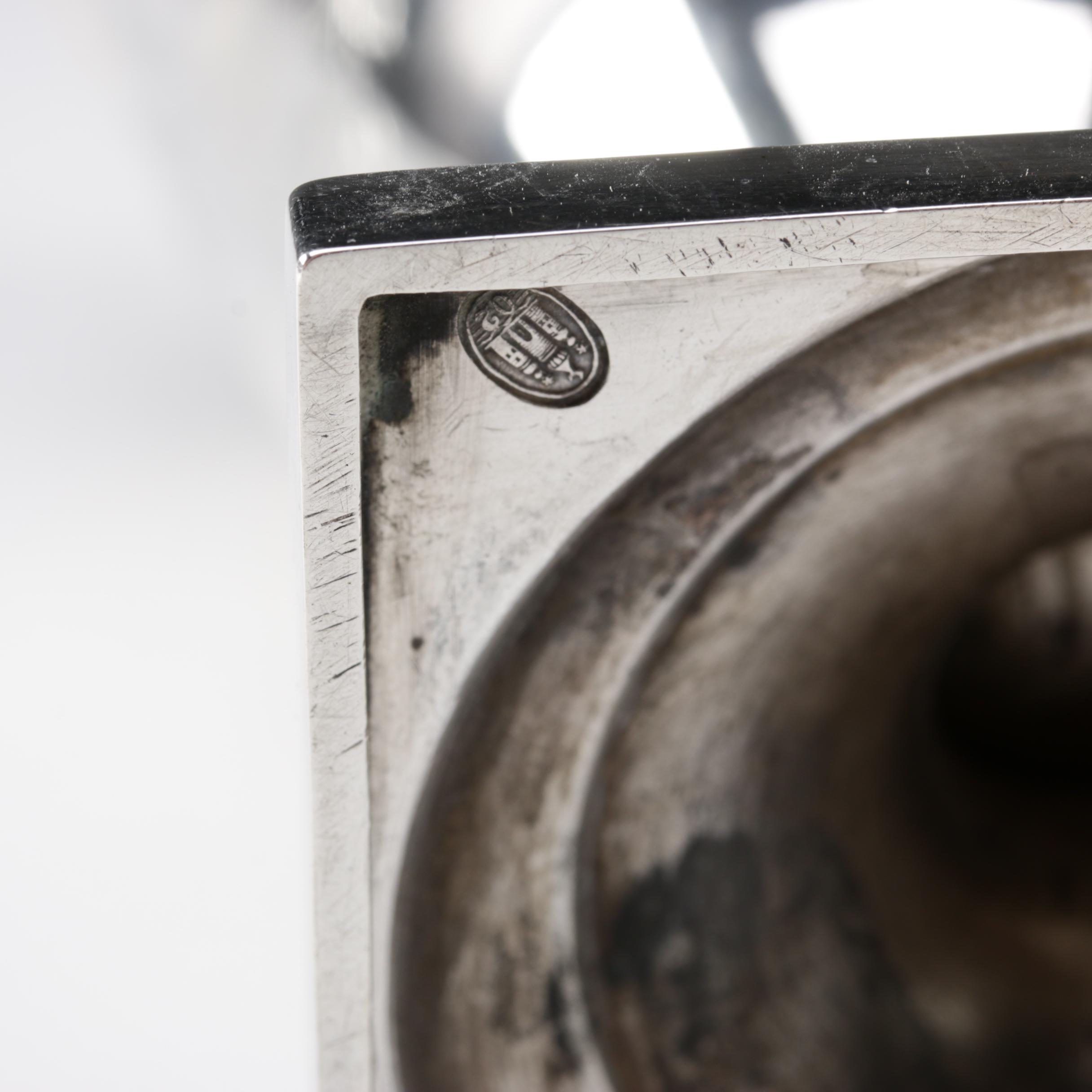 Peter Hertz Danish 826 Silver Muffineer on Plinth Base, 1902