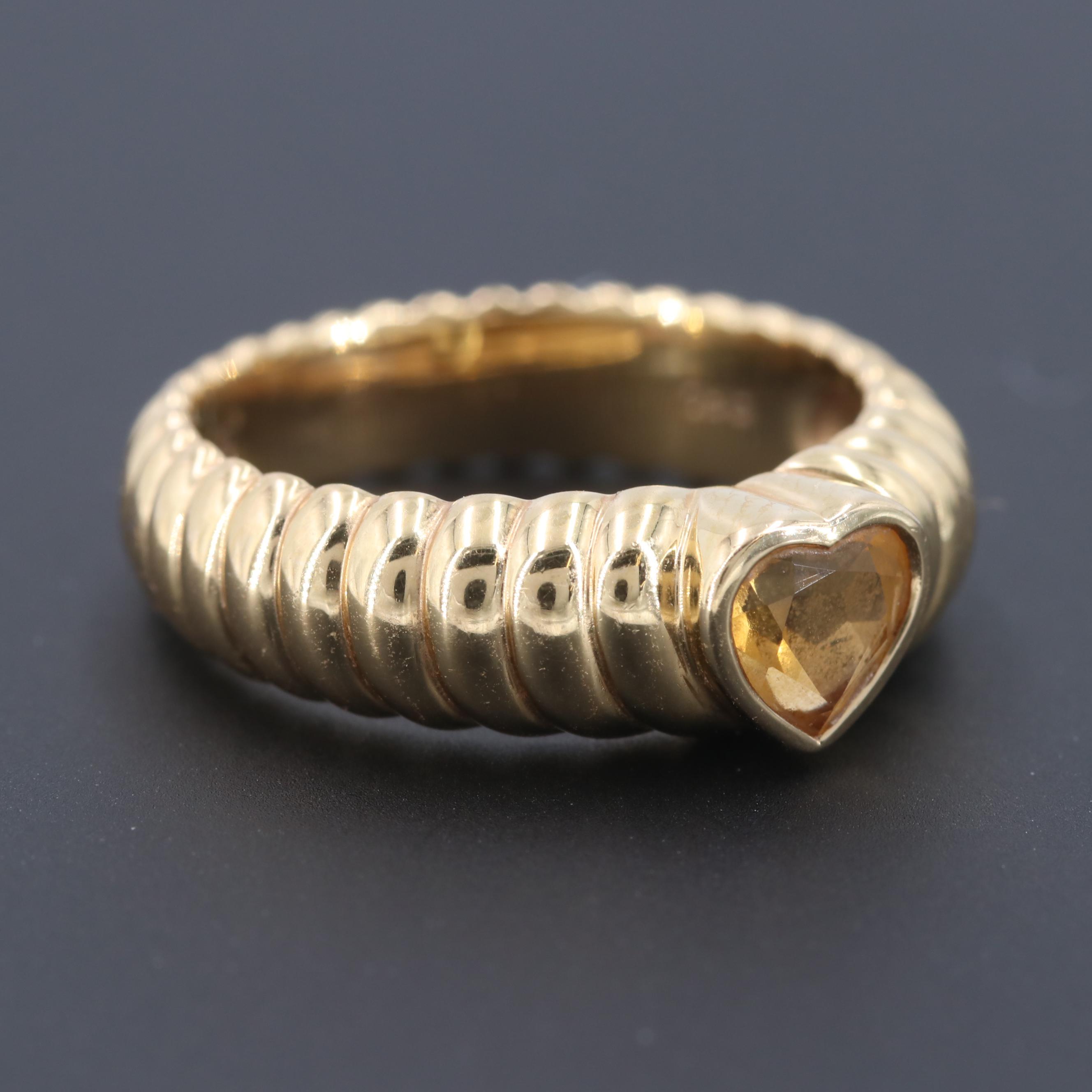 Tiffany & Co. 18K Yellow Gold Citrine Heart Ring