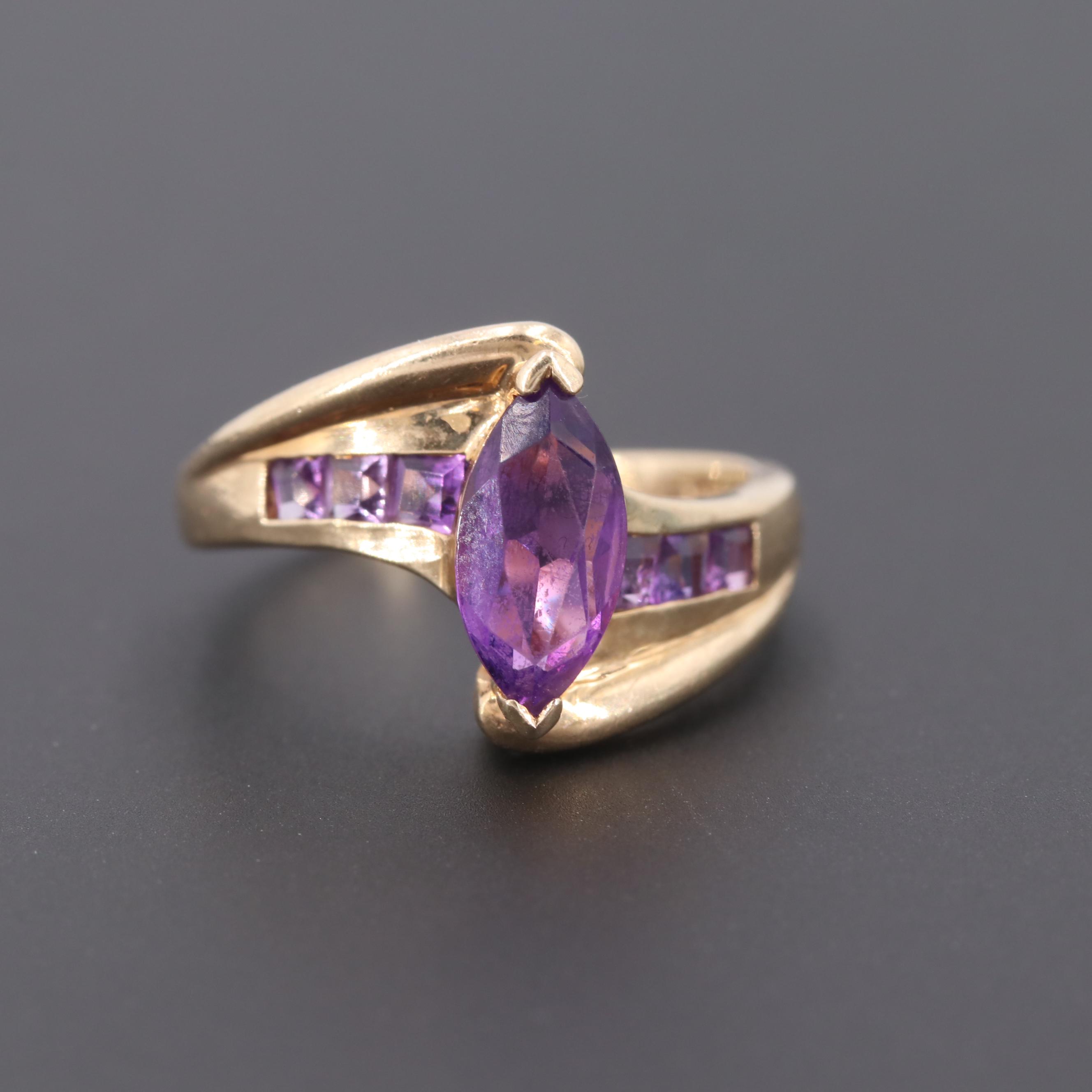 10K Yellow Gold Amethyst Ring