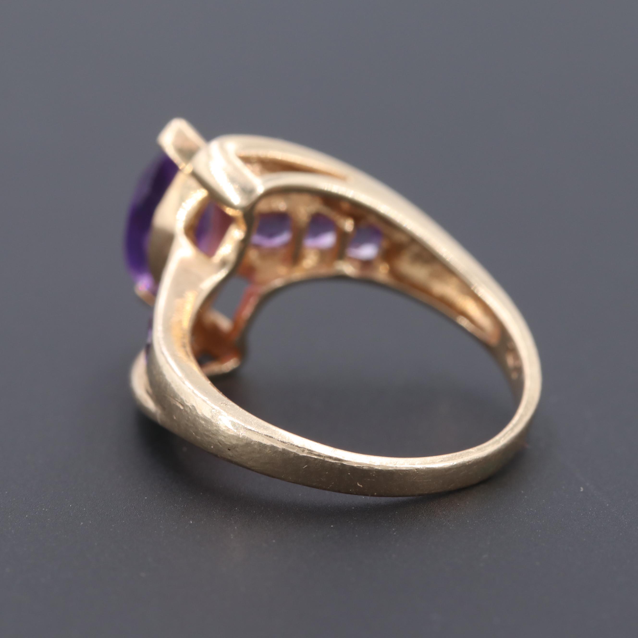 10K Yellow Gold Amethyst Ring