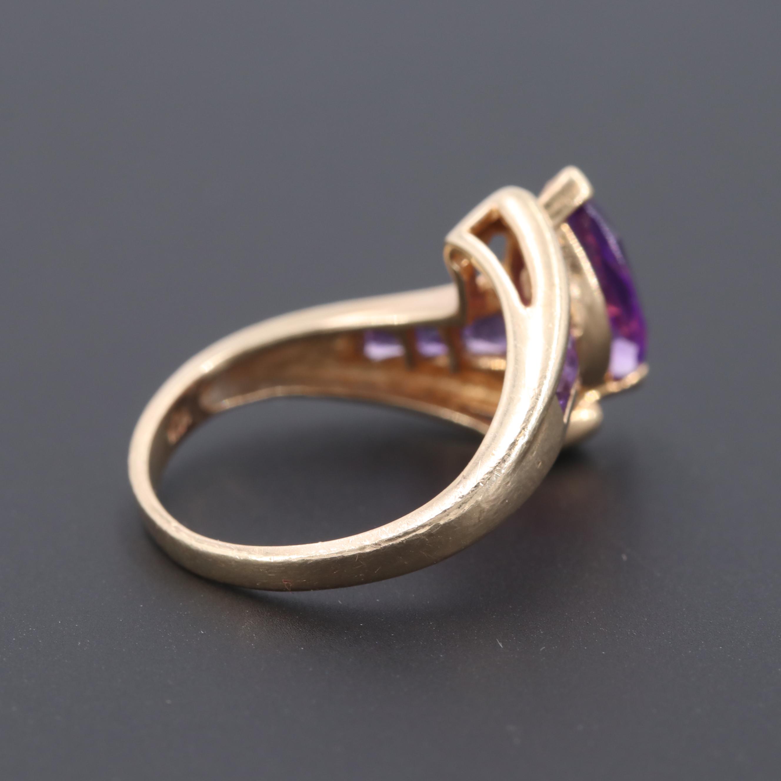 10K Yellow Gold Amethyst Ring