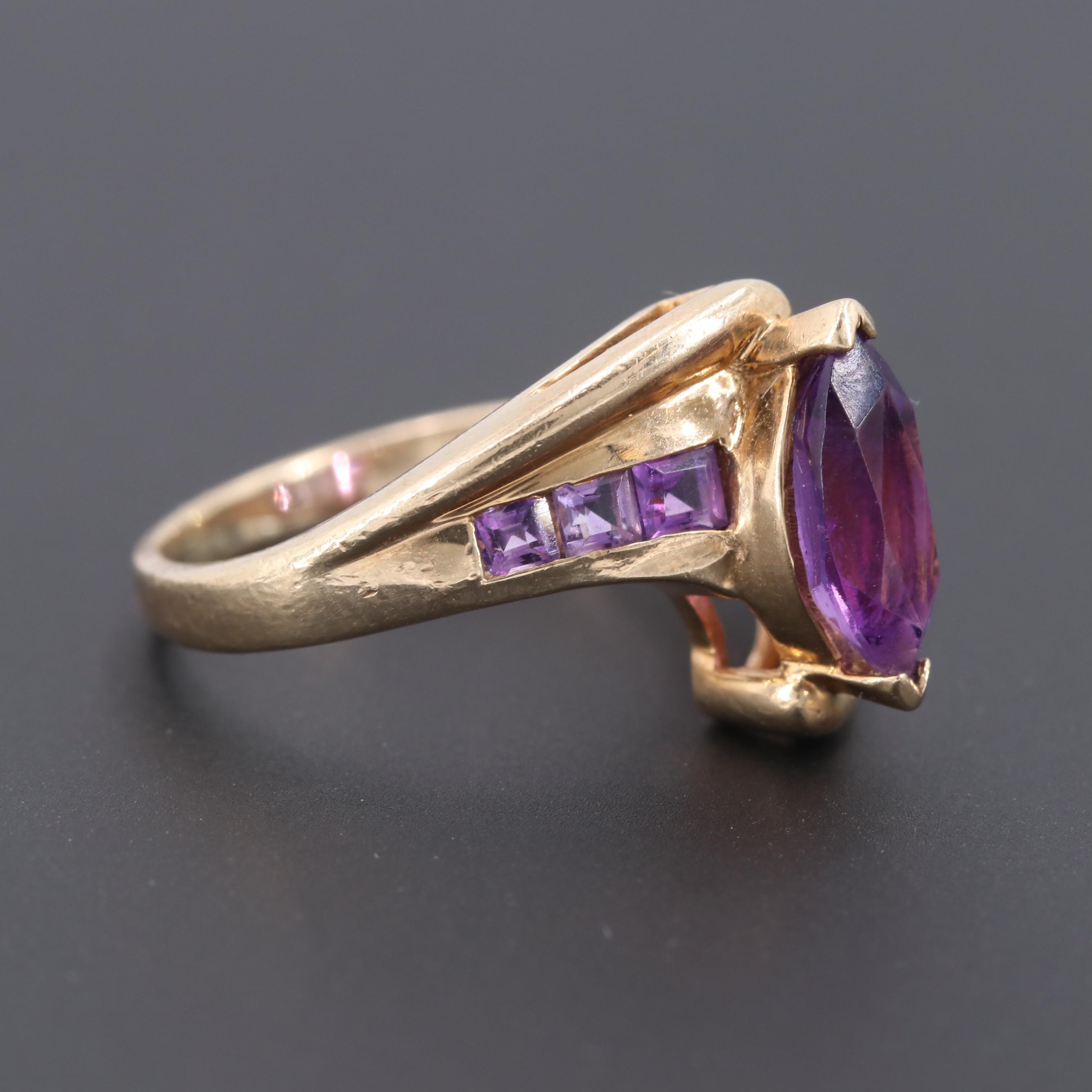 10K Yellow Gold Amethyst Ring