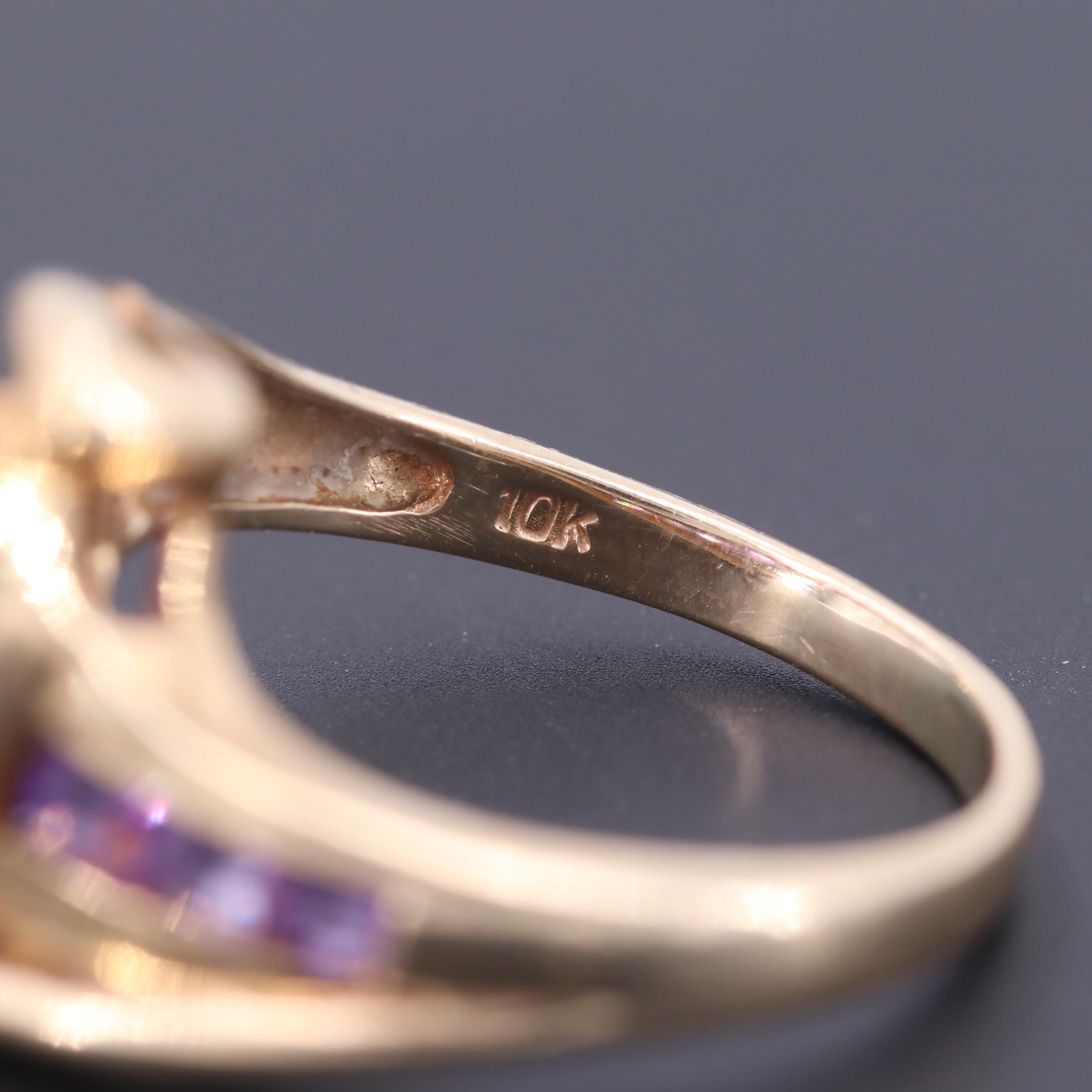 10K Yellow Gold Amethyst Ring