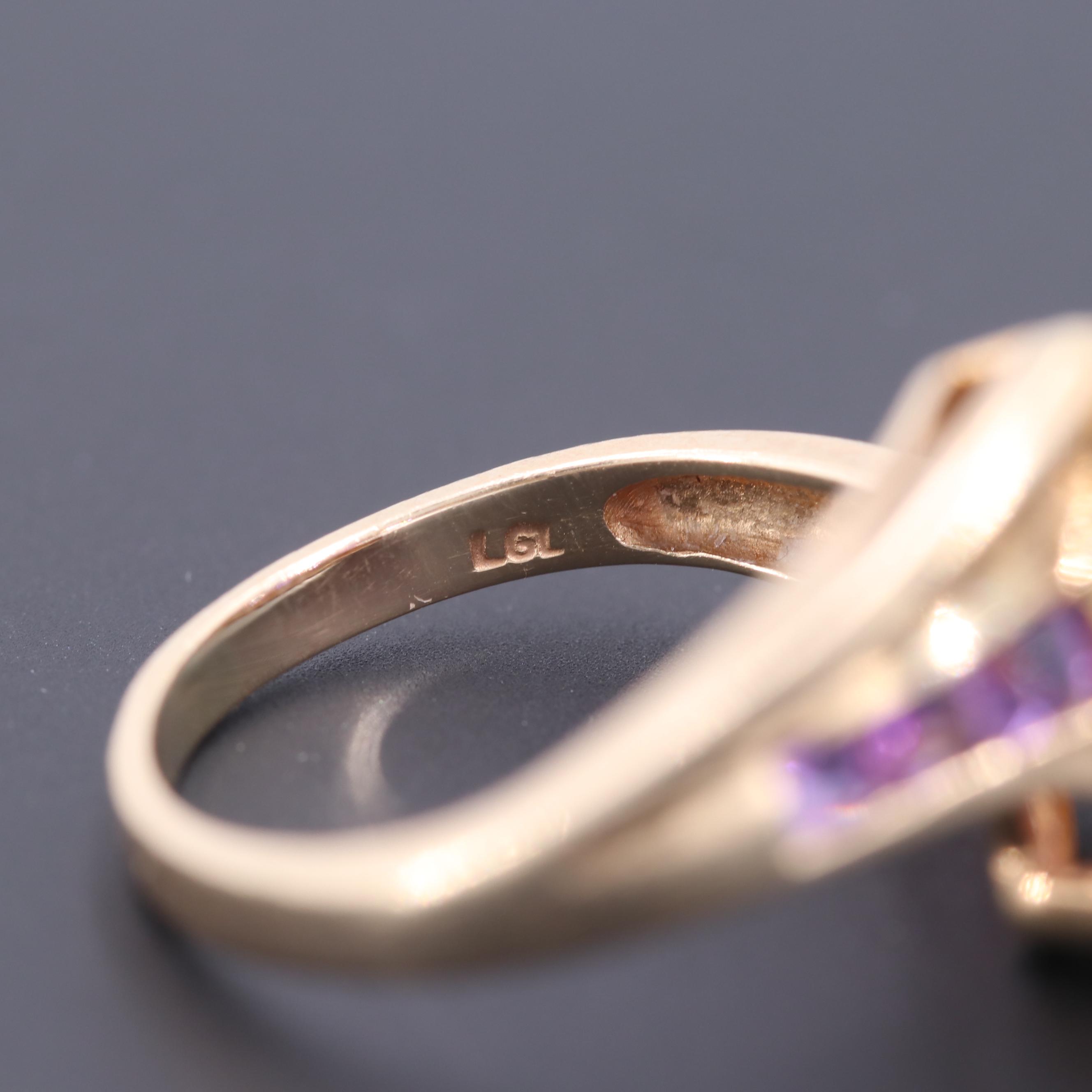 10K Yellow Gold Amethyst Ring