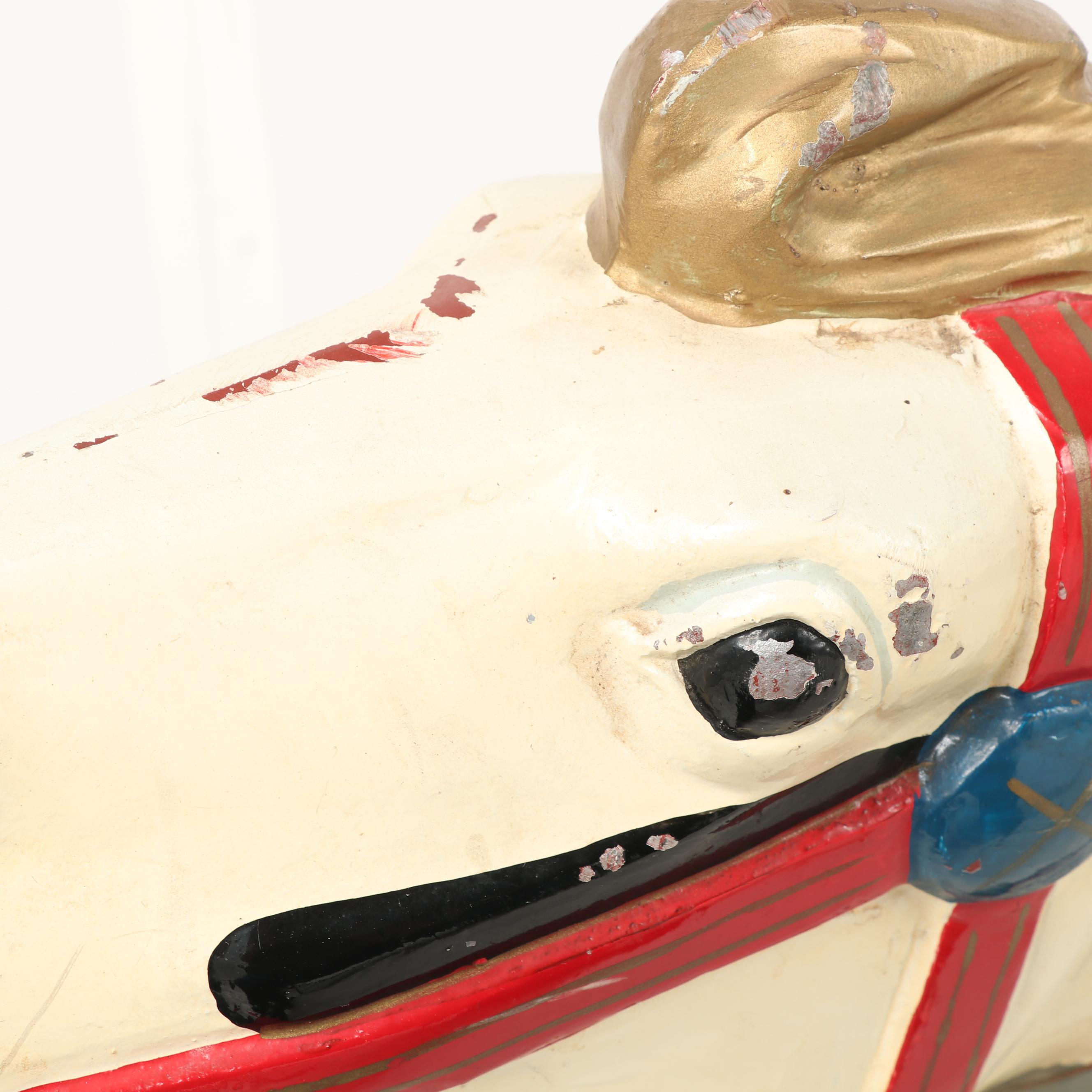 Full Size Painted Metal Carousel Horse, Mid 20th Century