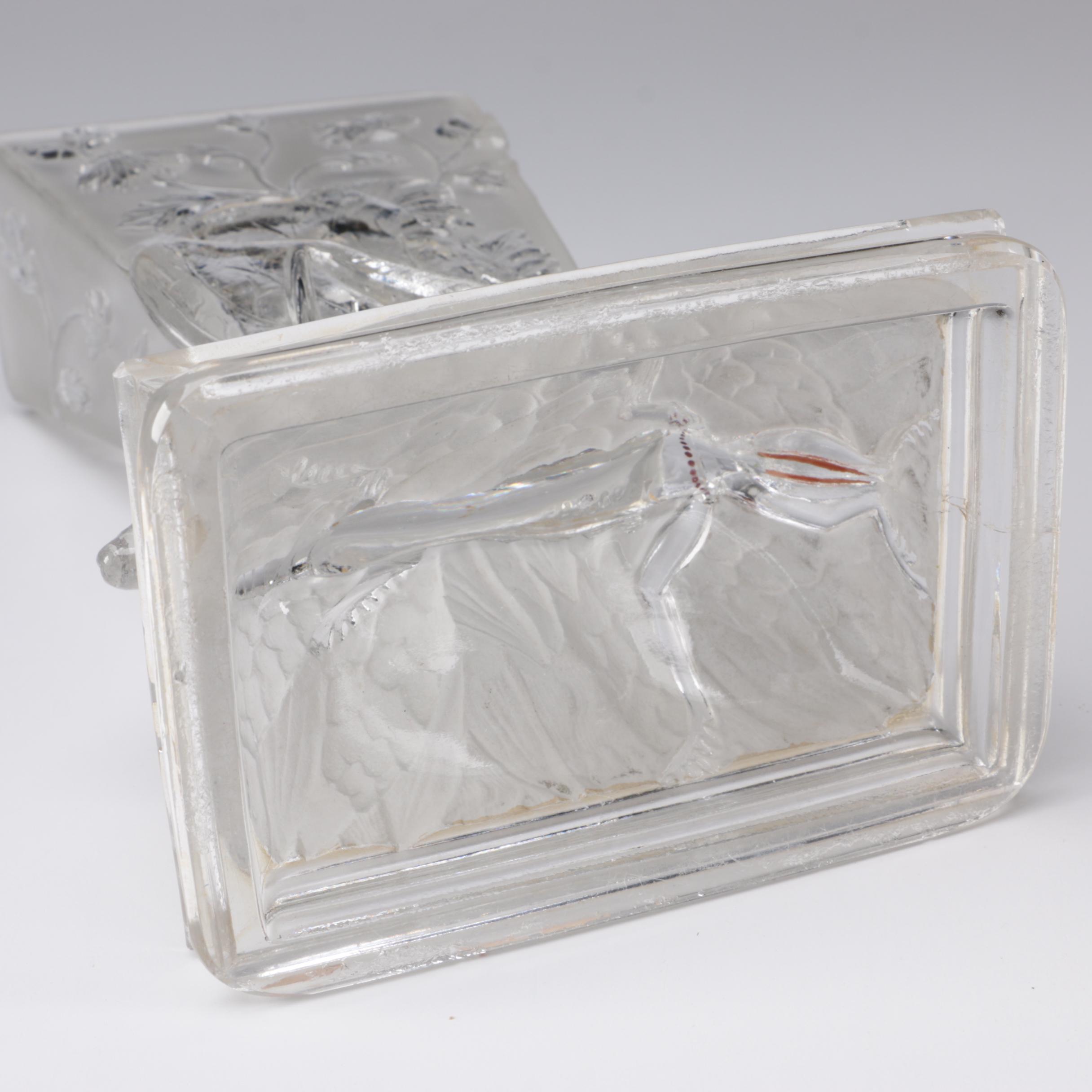 Baccarat Frosted and Clear Crystal "Grasshopper" Vase, Circa 1920s