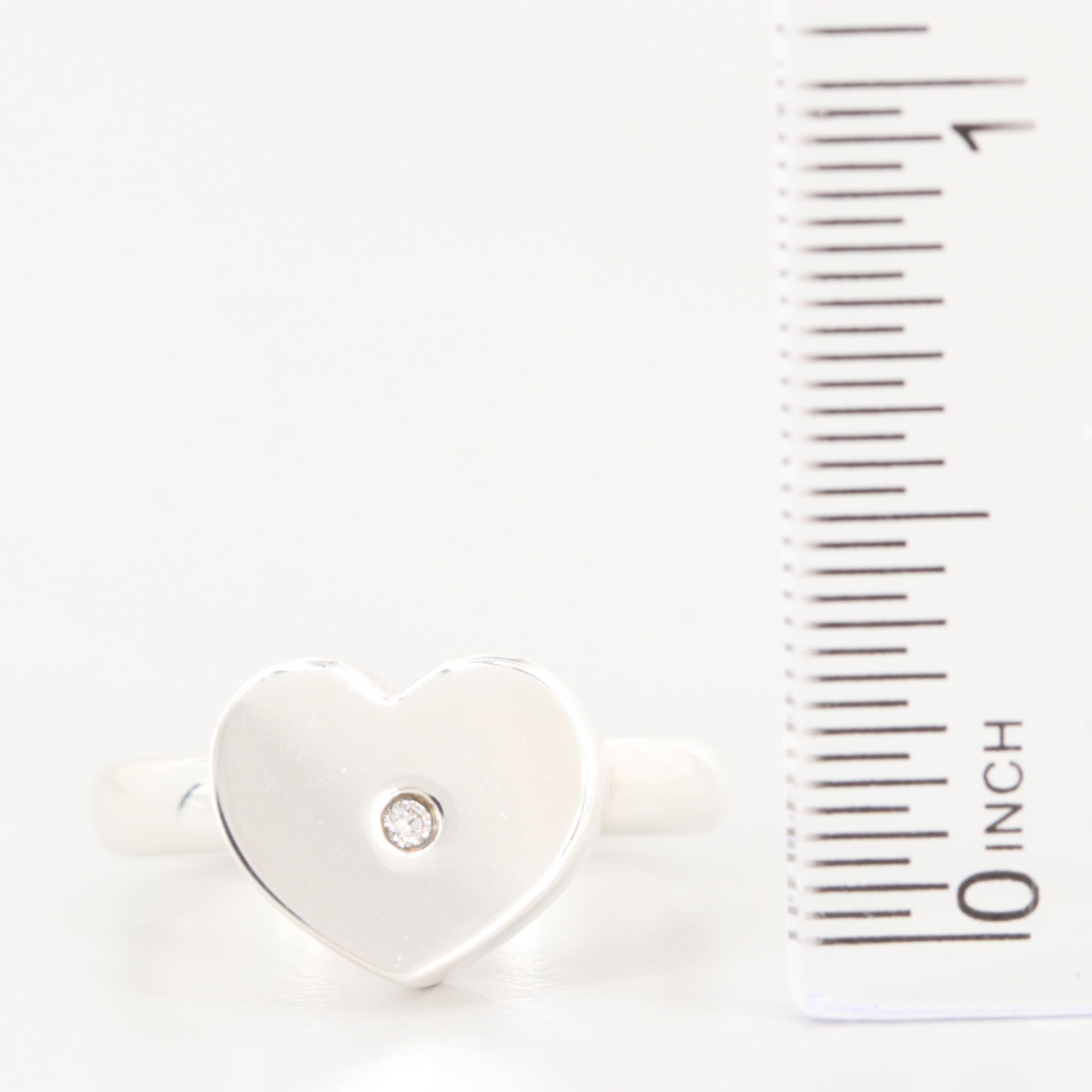 Paloma Picasso for Tiffany & Co. Sterling Silver Diamond Modern Heart Ring