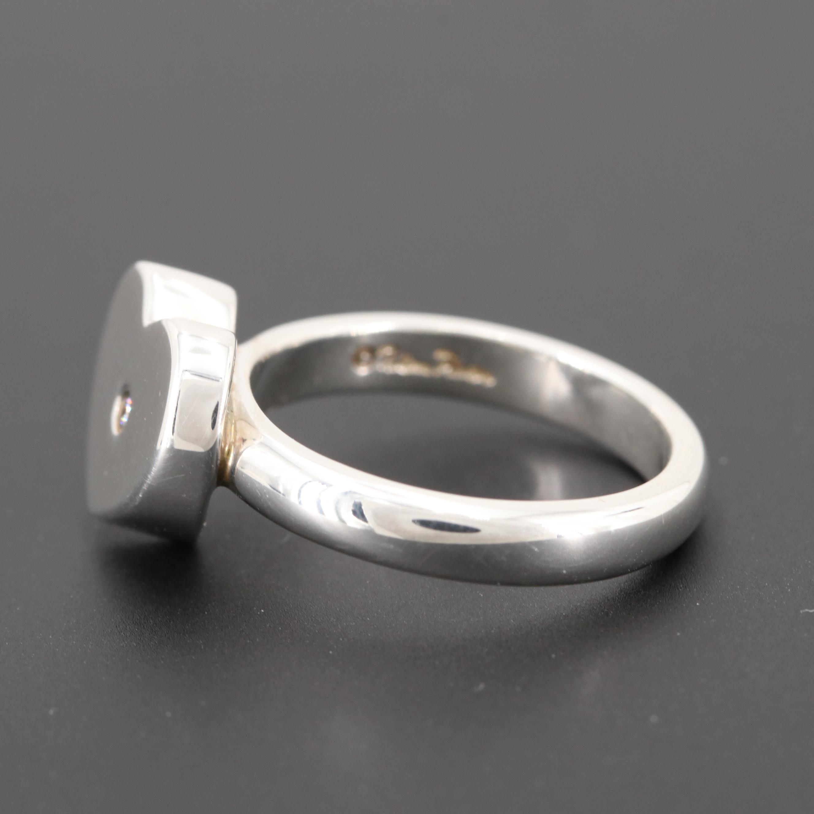 Paloma Picasso for Tiffany & Co. Sterling Silver Diamond Modern Heart Ring