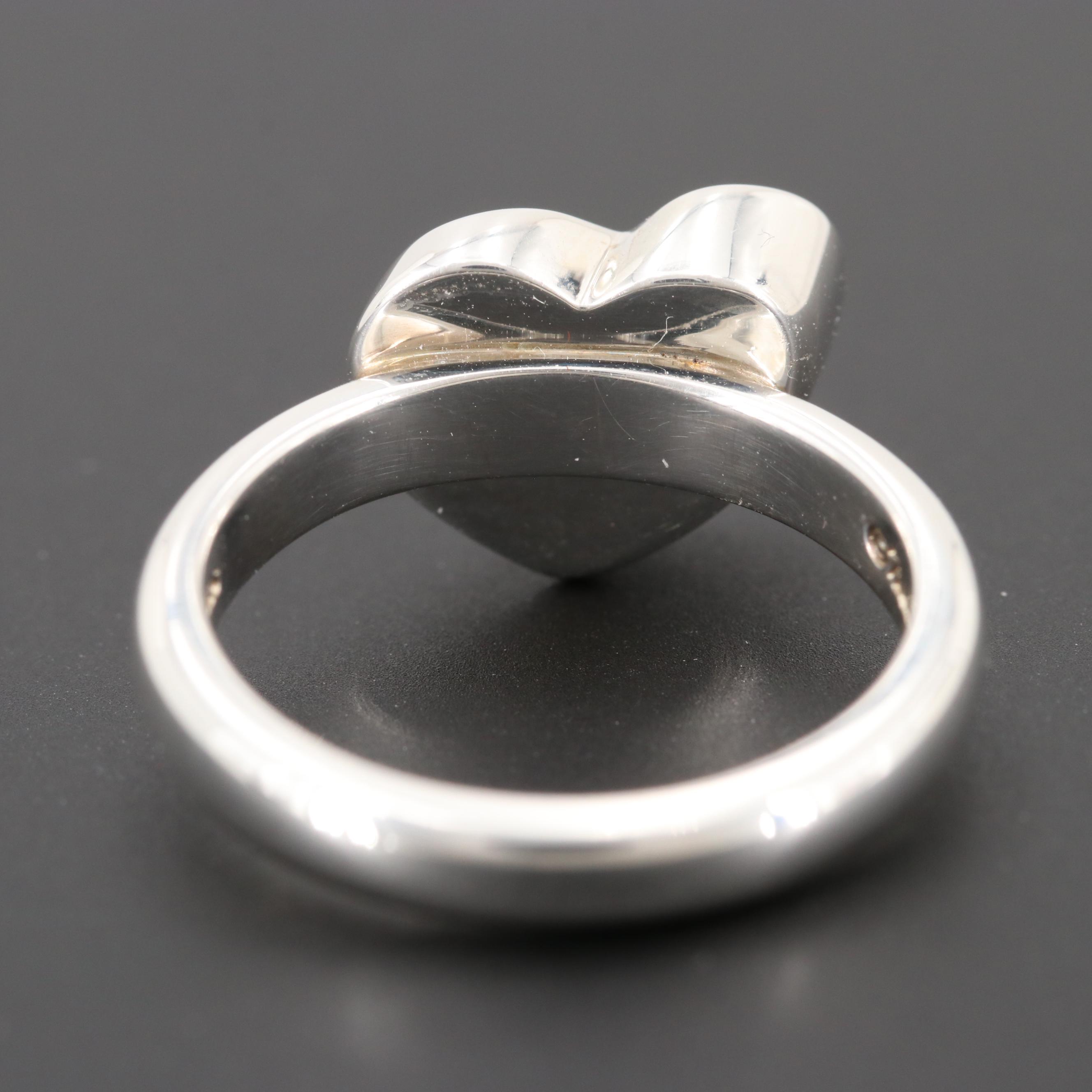 Paloma Picasso for Tiffany & Co. Sterling Silver Diamond Modern Heart Ring
