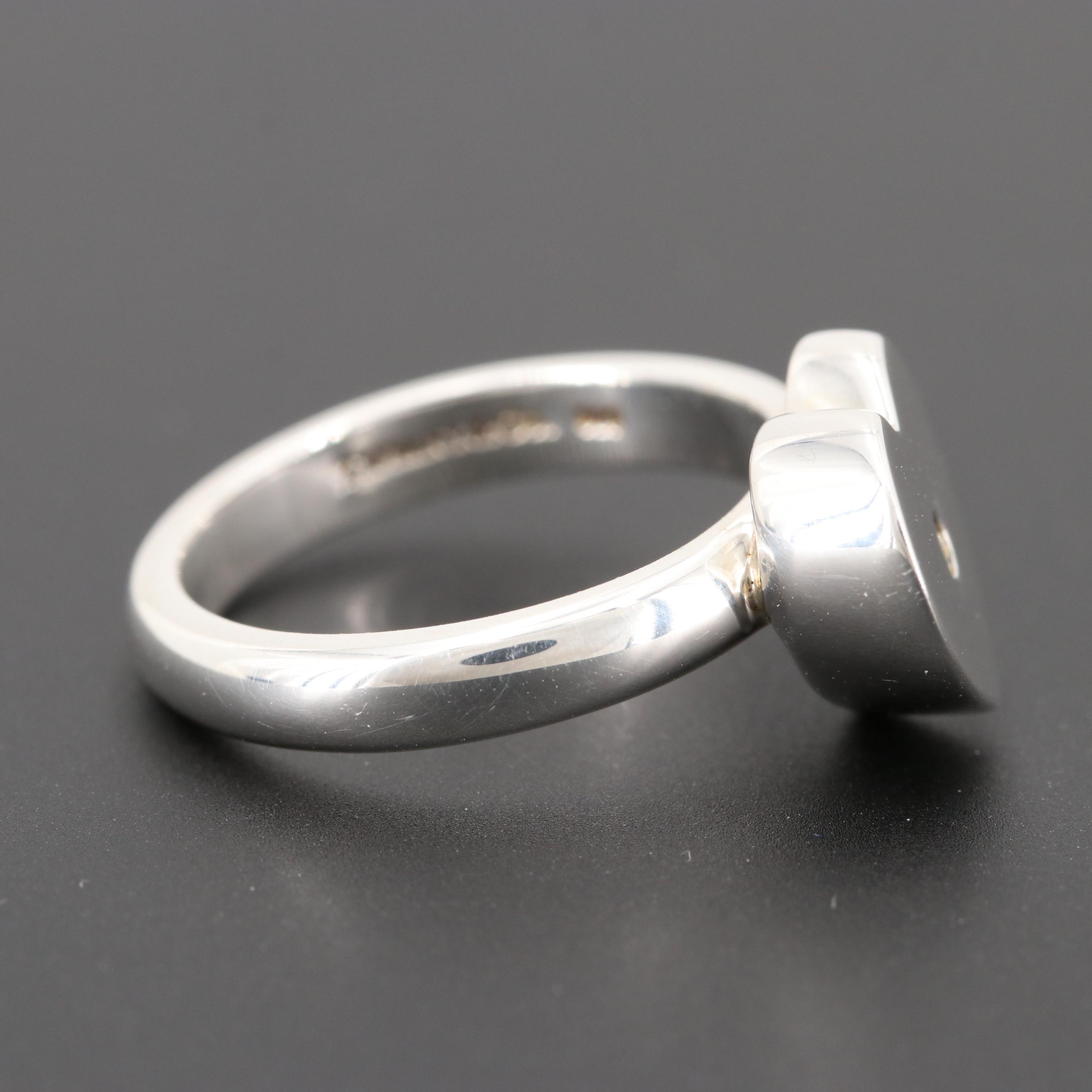 Paloma Picasso for Tiffany & Co. Sterling Silver Diamond Modern Heart Ring