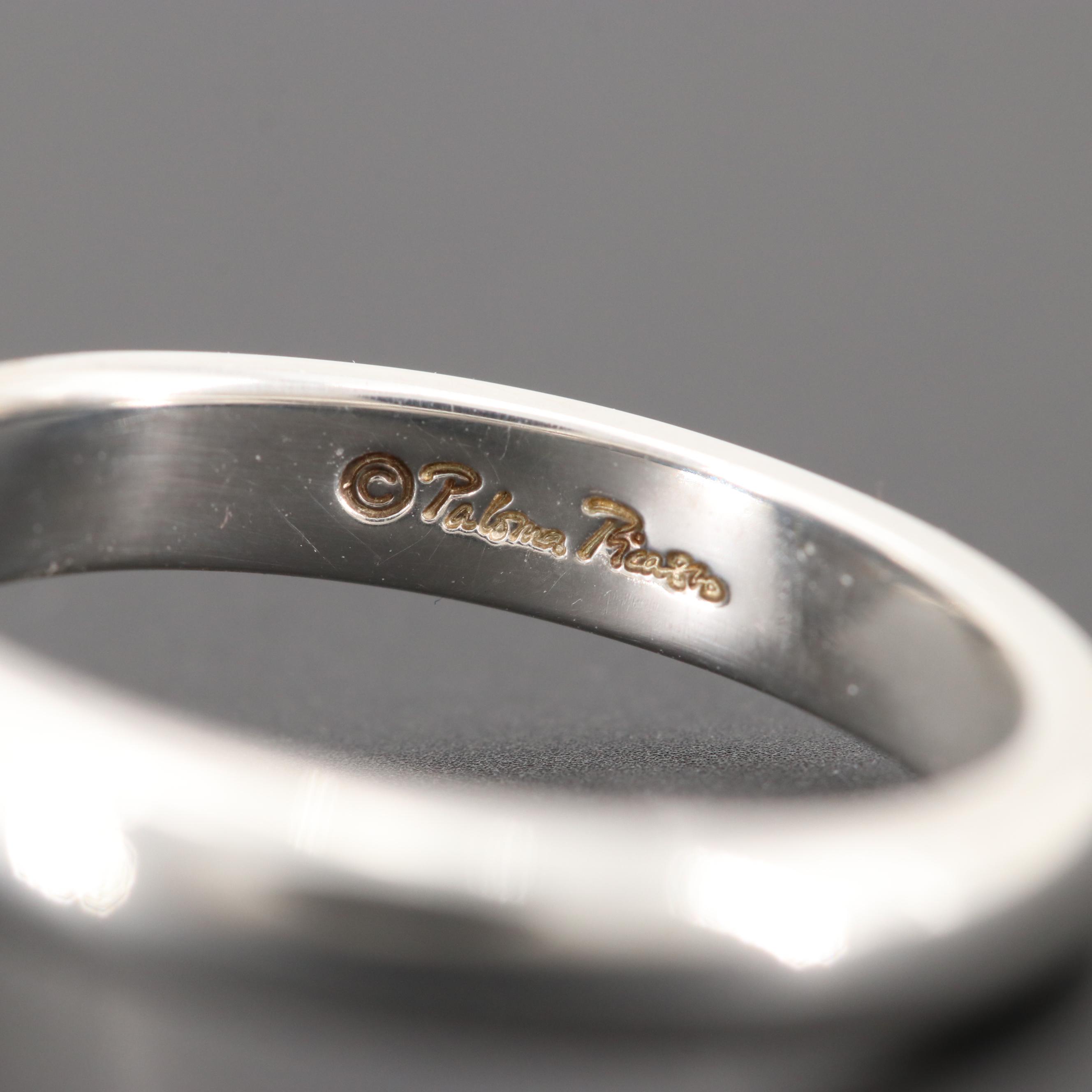 Paloma Picasso for Tiffany & Co. Sterling Silver Diamond Modern Heart Ring