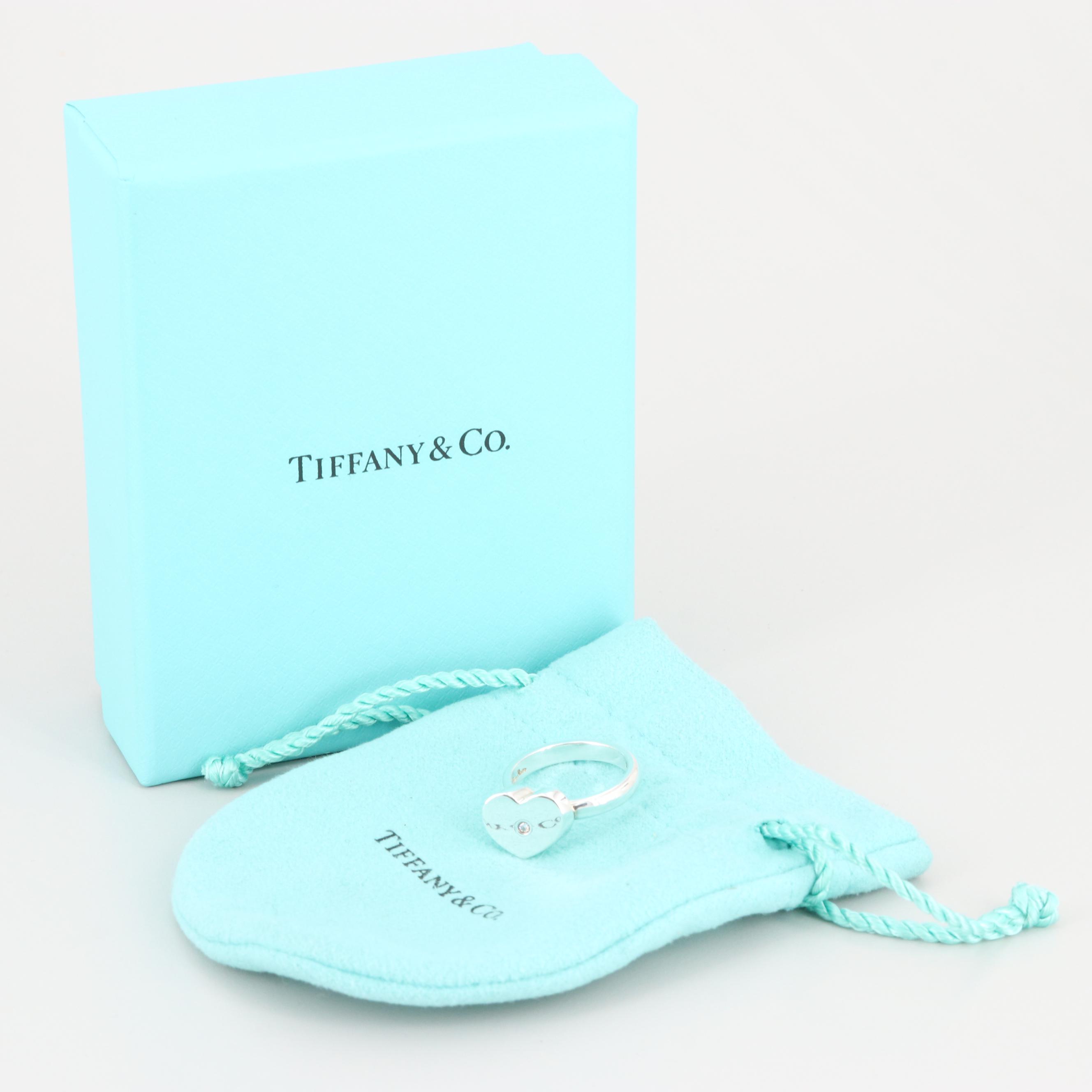 Paloma Picasso for Tiffany & Co. Sterling Silver Diamond Modern Heart Ring