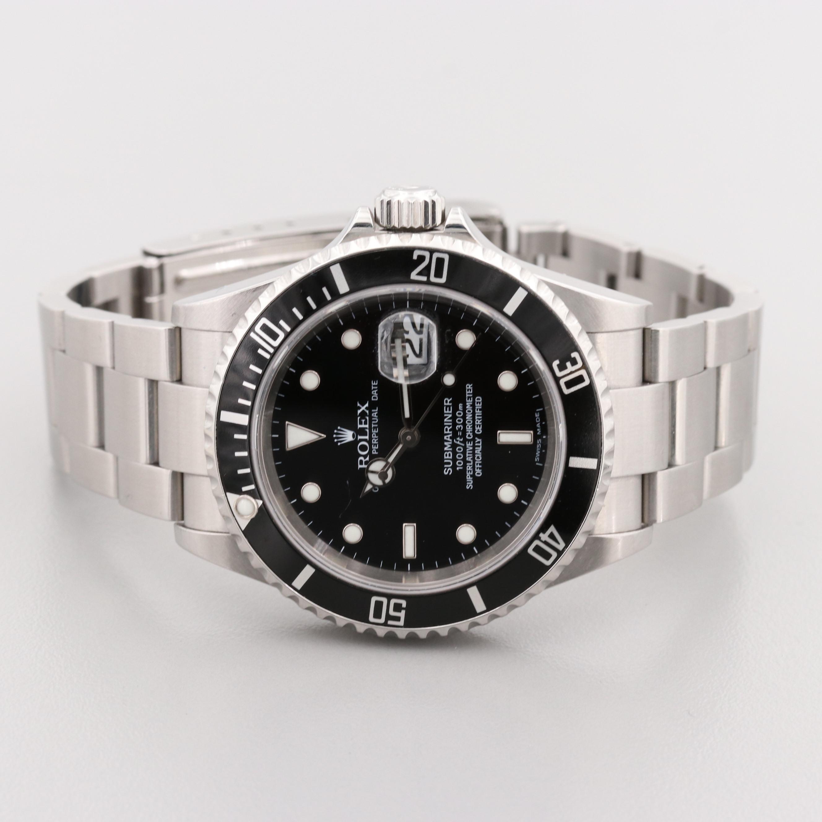 Rolex Submariner Stainless Steel Watch With Date, 2005