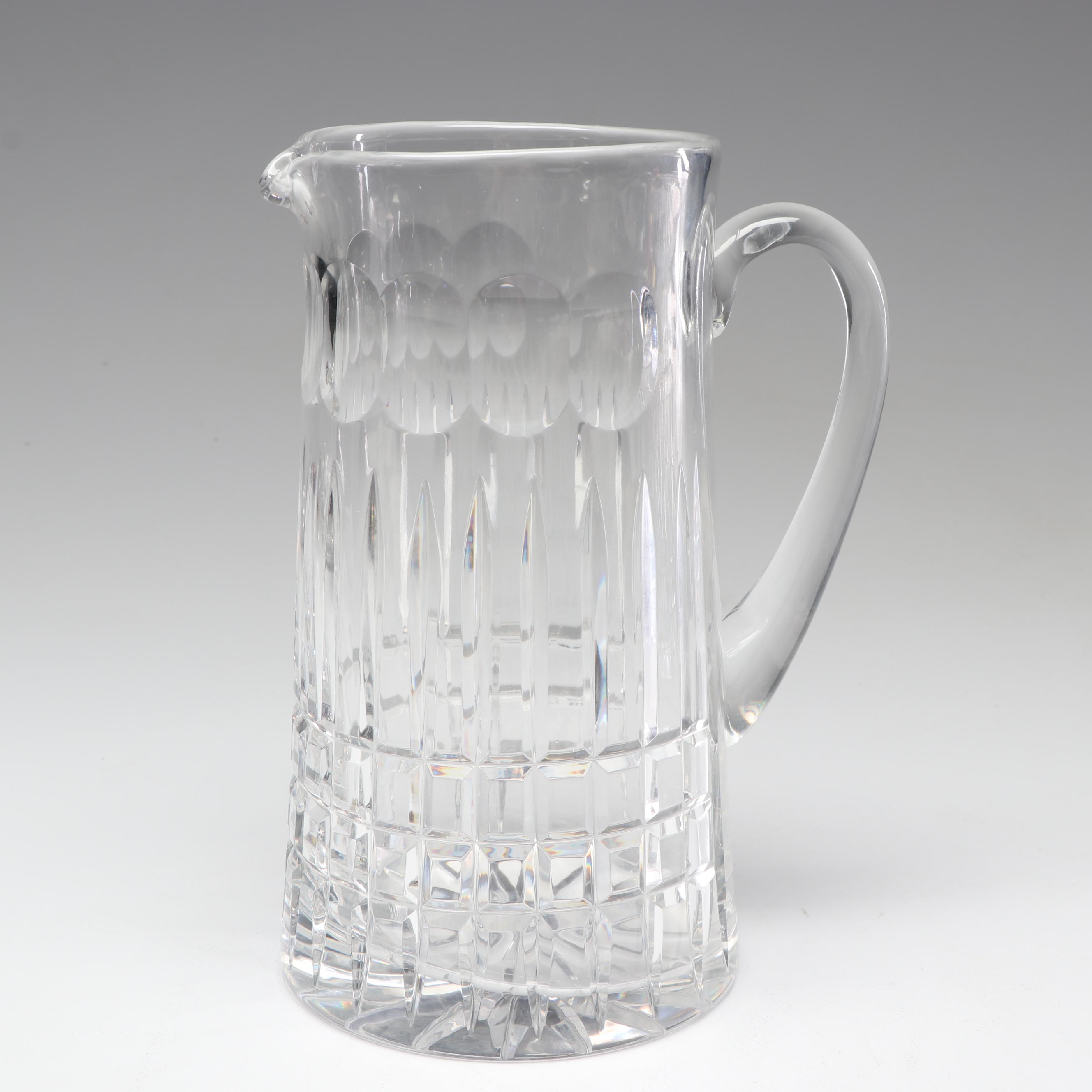 Crystal Judaica Decor Including Waterford Tray and Jim Karg Glass Paperweight