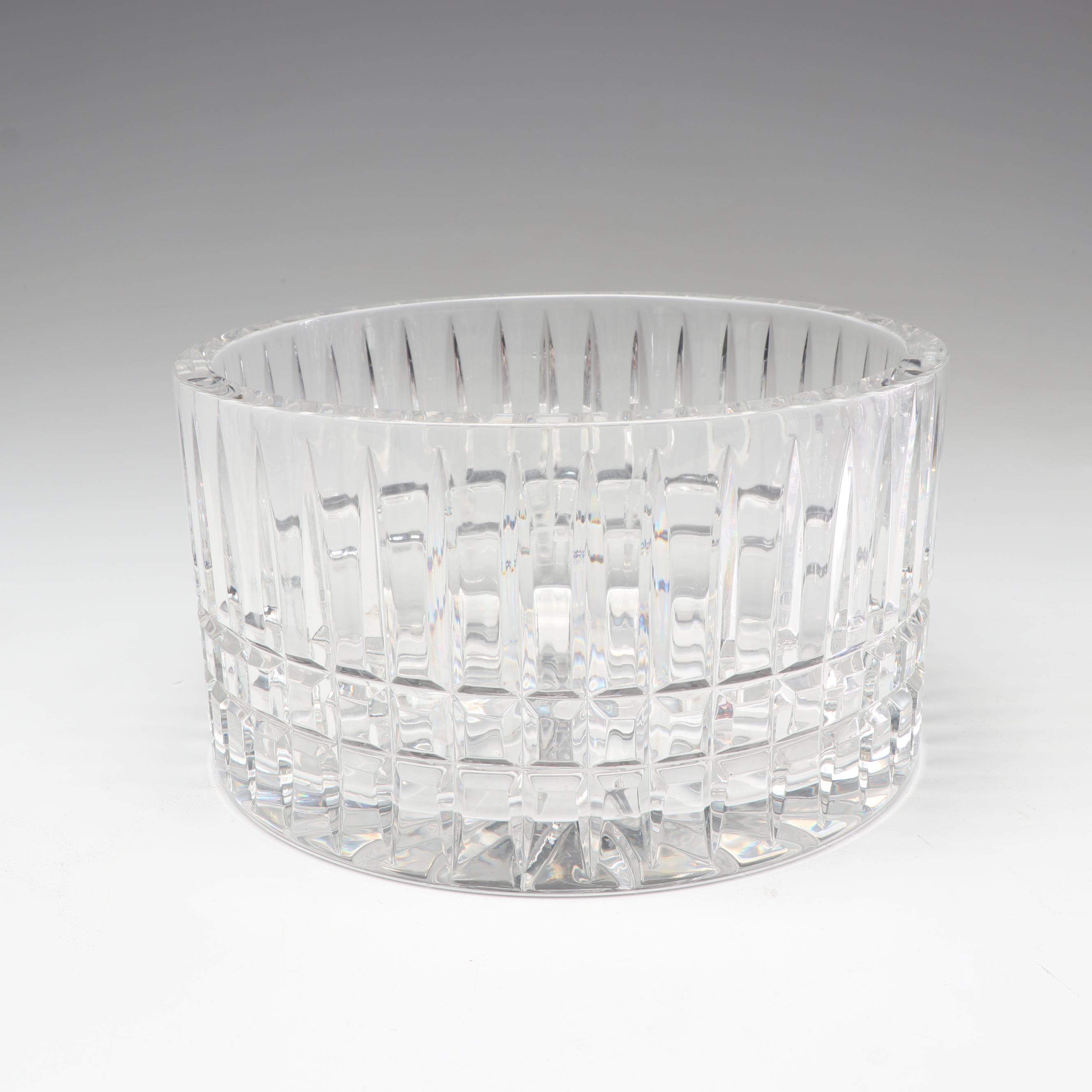 Crystal Judaica Decor Including Waterford Tray and Jim Karg Glass Paperweight