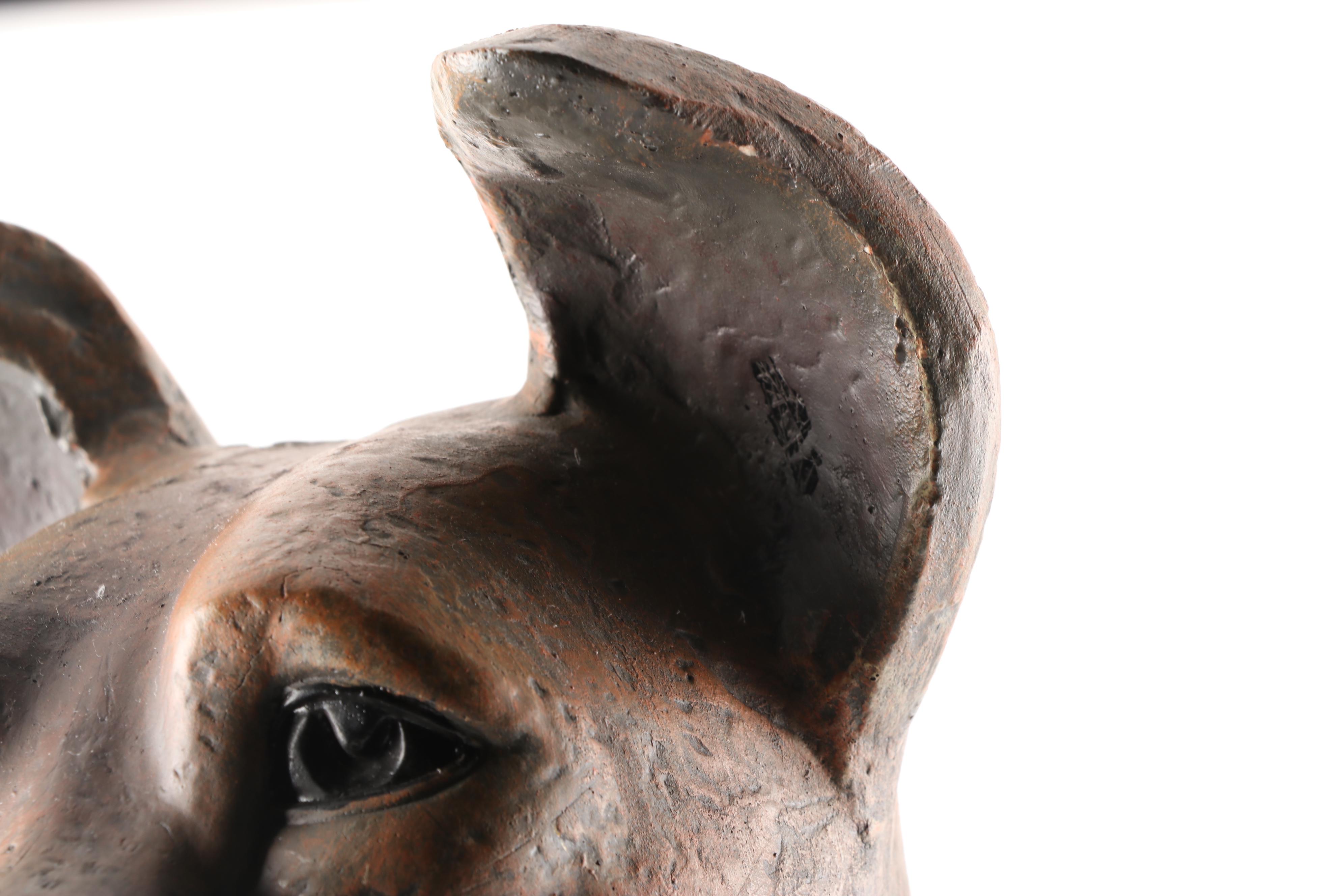 Large Ceramic Dog Statue