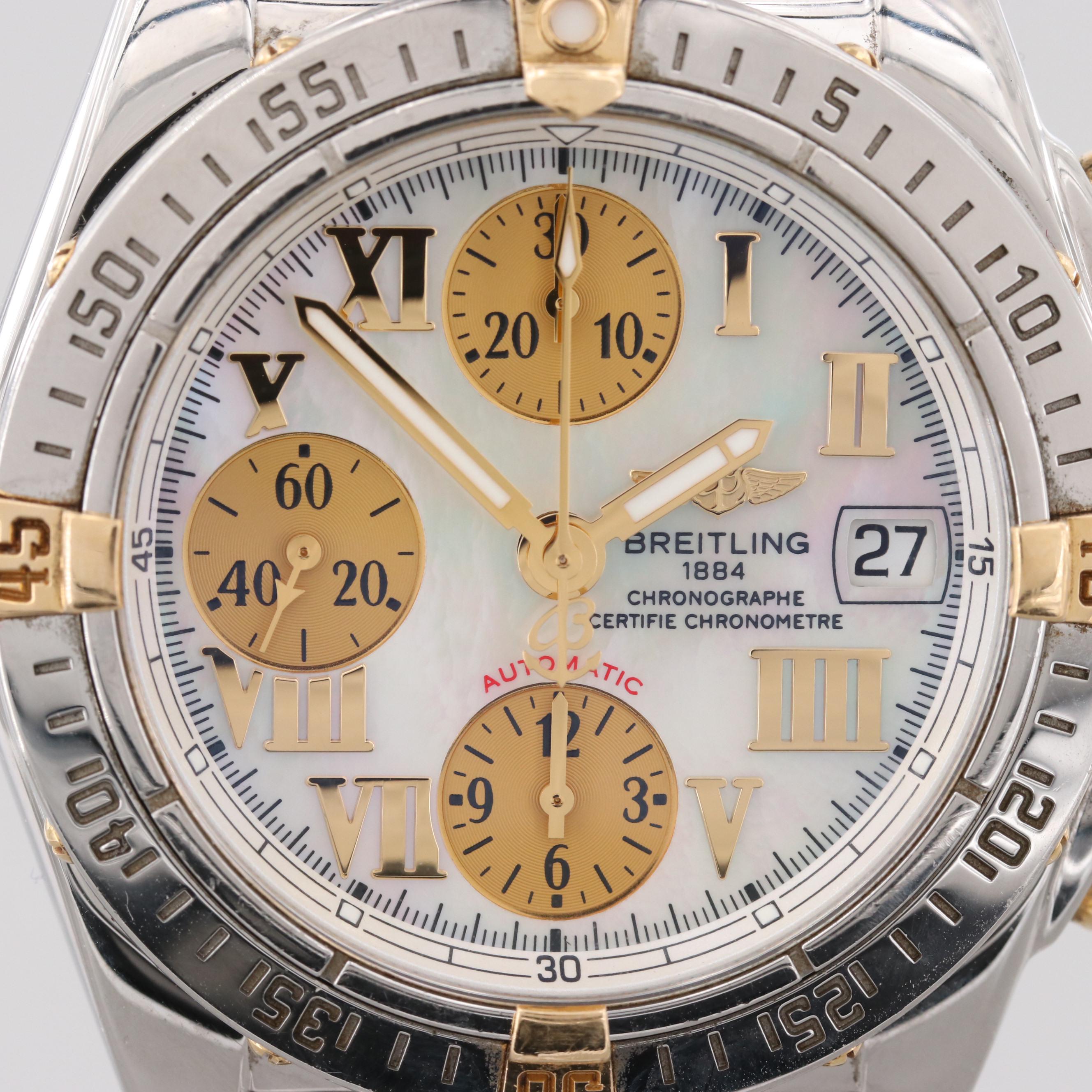 Breitling Chrono Cockpit Stainless Steel, 18K Yellow Gold Chronograph Watch