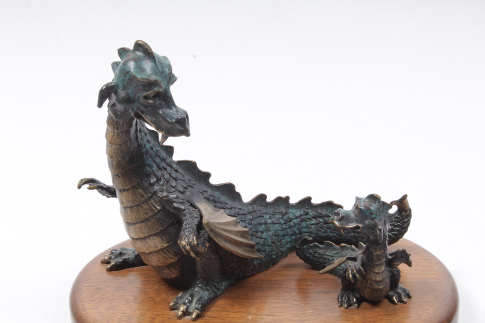 Wah Ming Chang Bronze Sculpture "Dragon with Young"