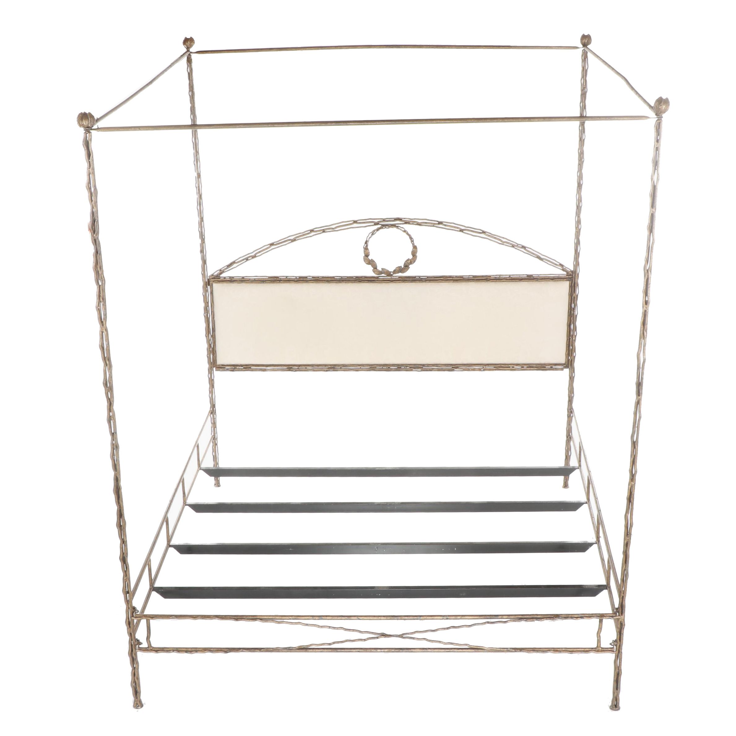 Contemporary Natural Vine Style Iron Four Poster King Bed Frame