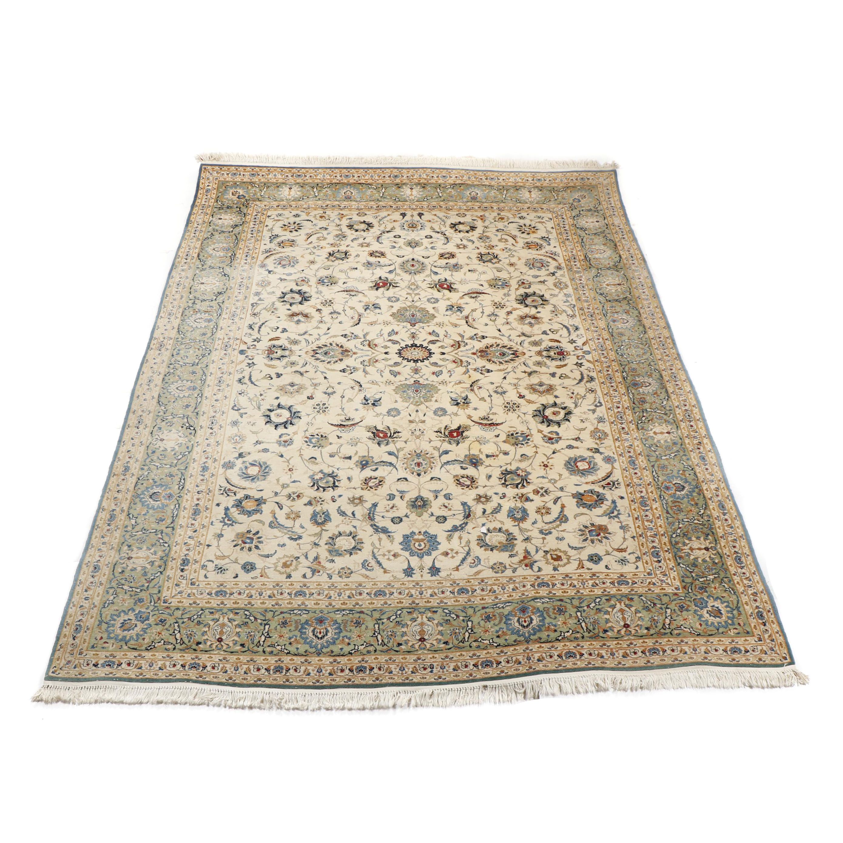 Hand-Knotted Sarouk Wool Rug
