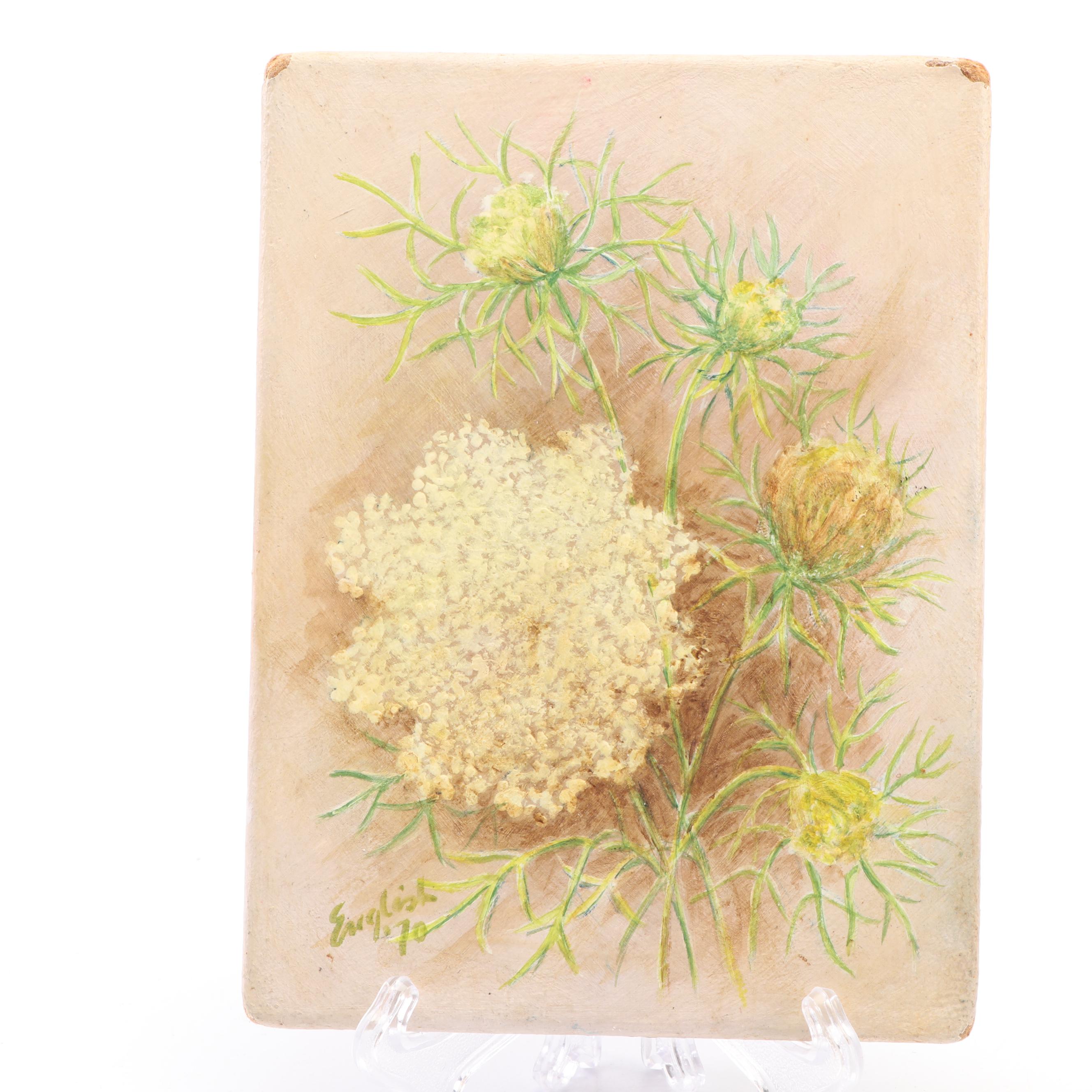 Ruth English Miniature Still Life Oil Paintings