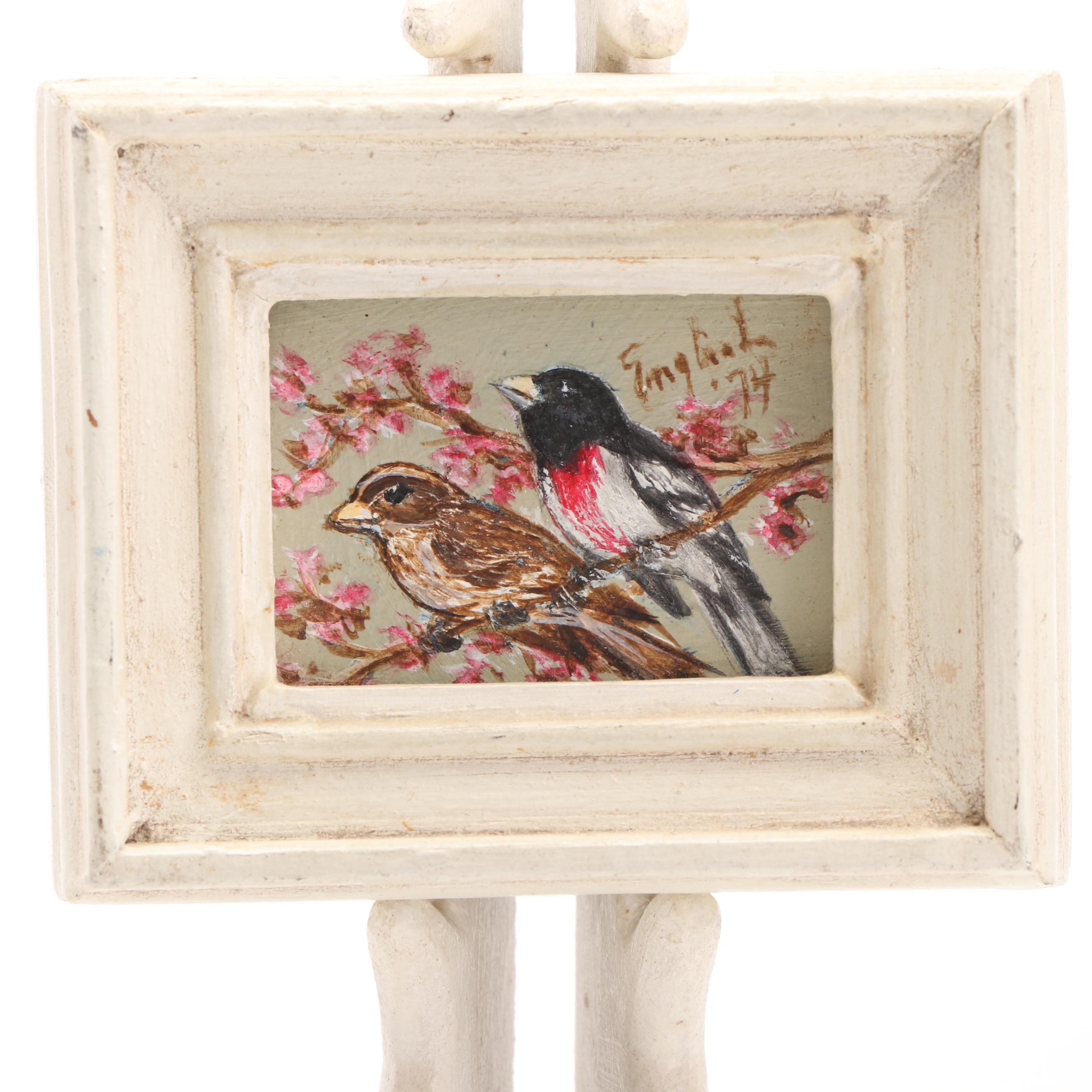 Ruth English Miniature Still Life Oil Paintings