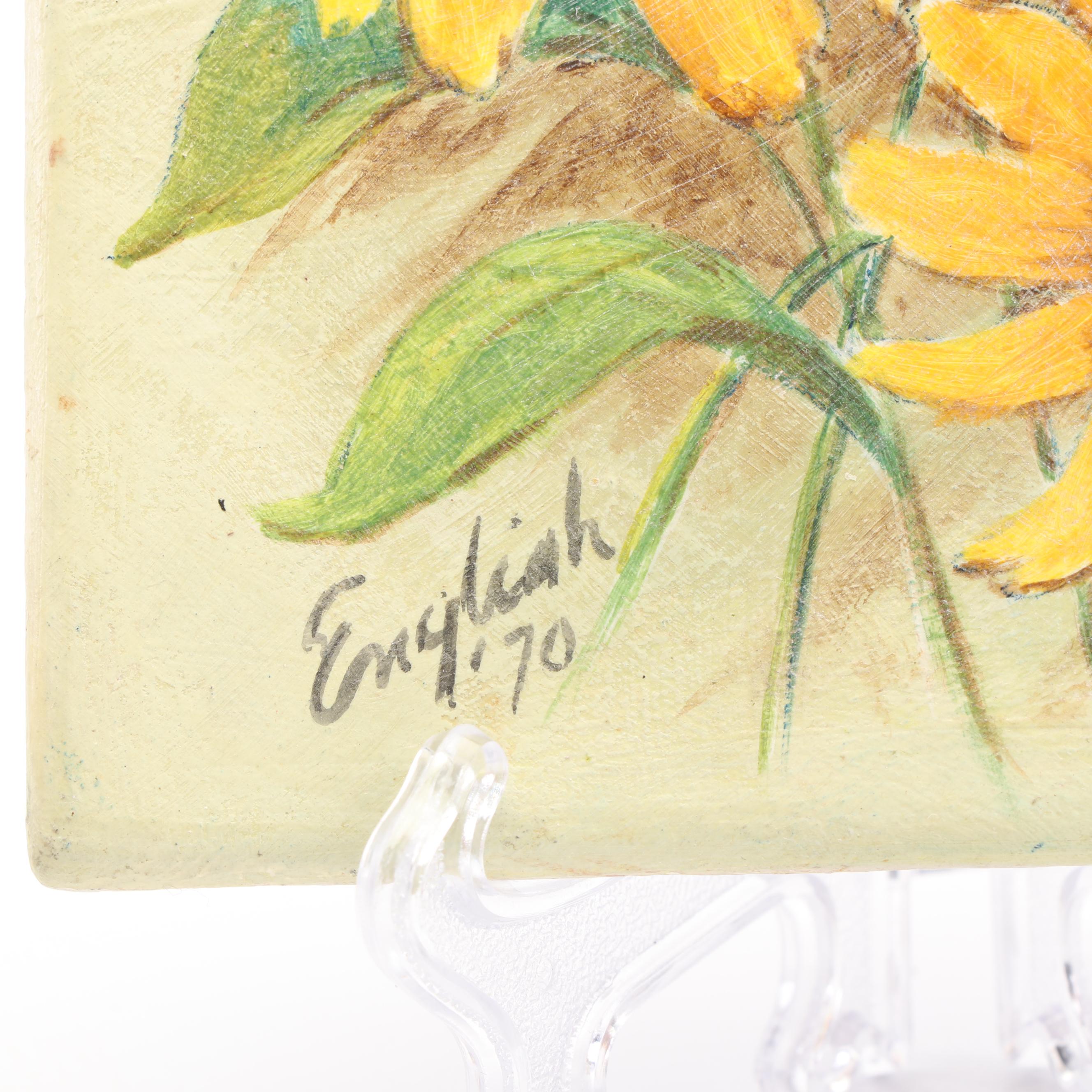 Ruth English Miniature Still Life Oil Paintings