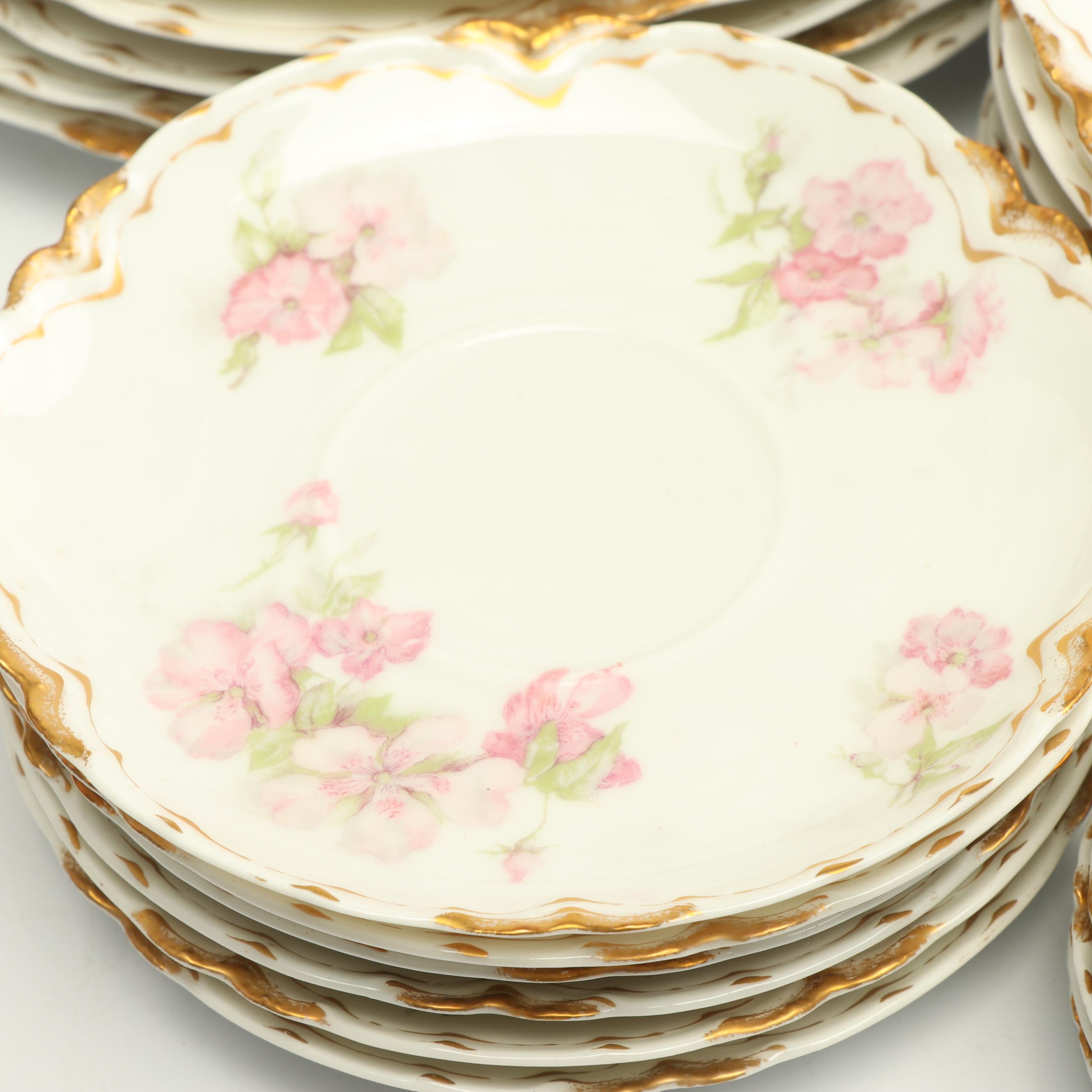 Haviland & Co. Limoges Floral Dinnerware, Service for Six, Early 20th Century