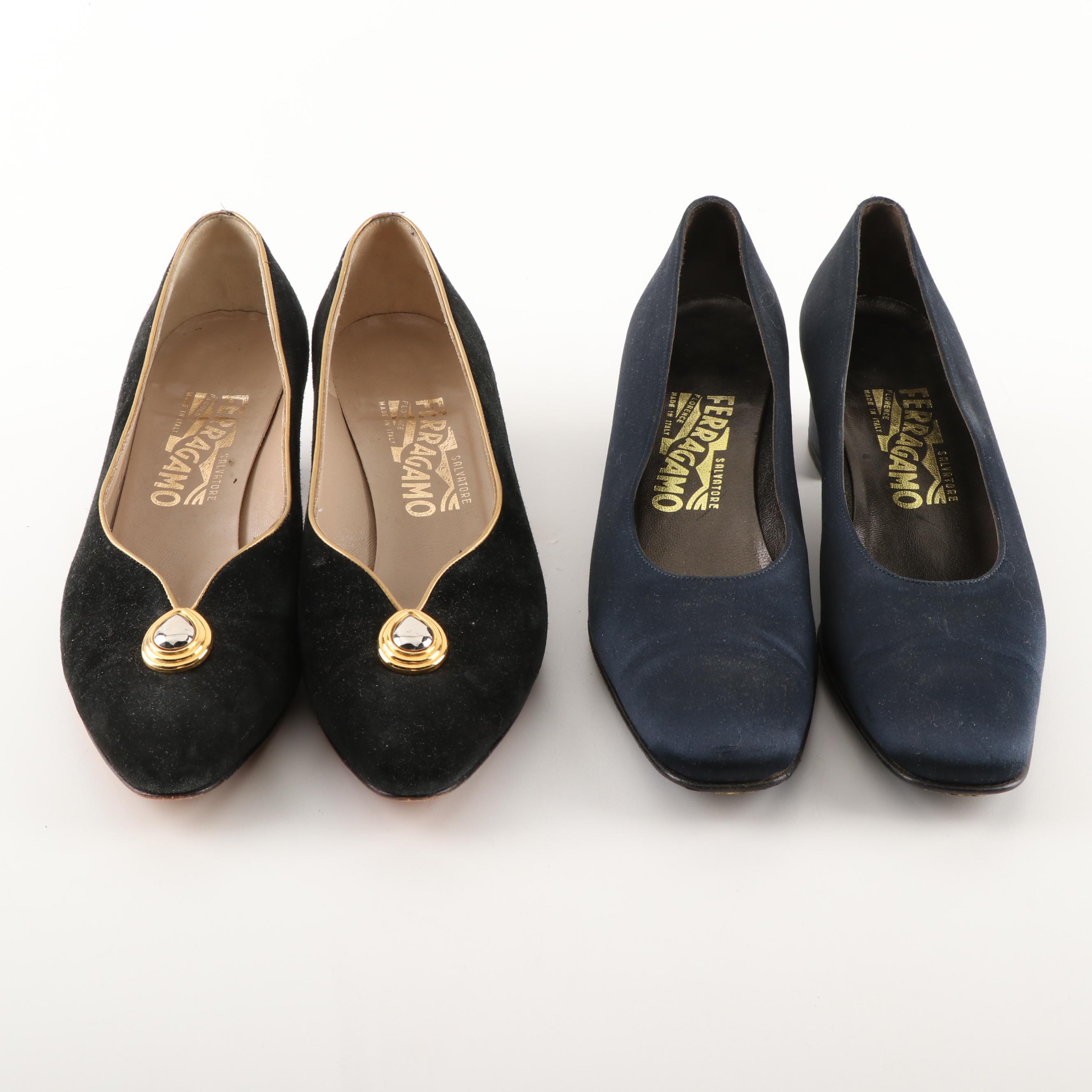 Women's Low-Heeled Pumps and Slingbacks Featuring Delman and Salvatore Ferragamo