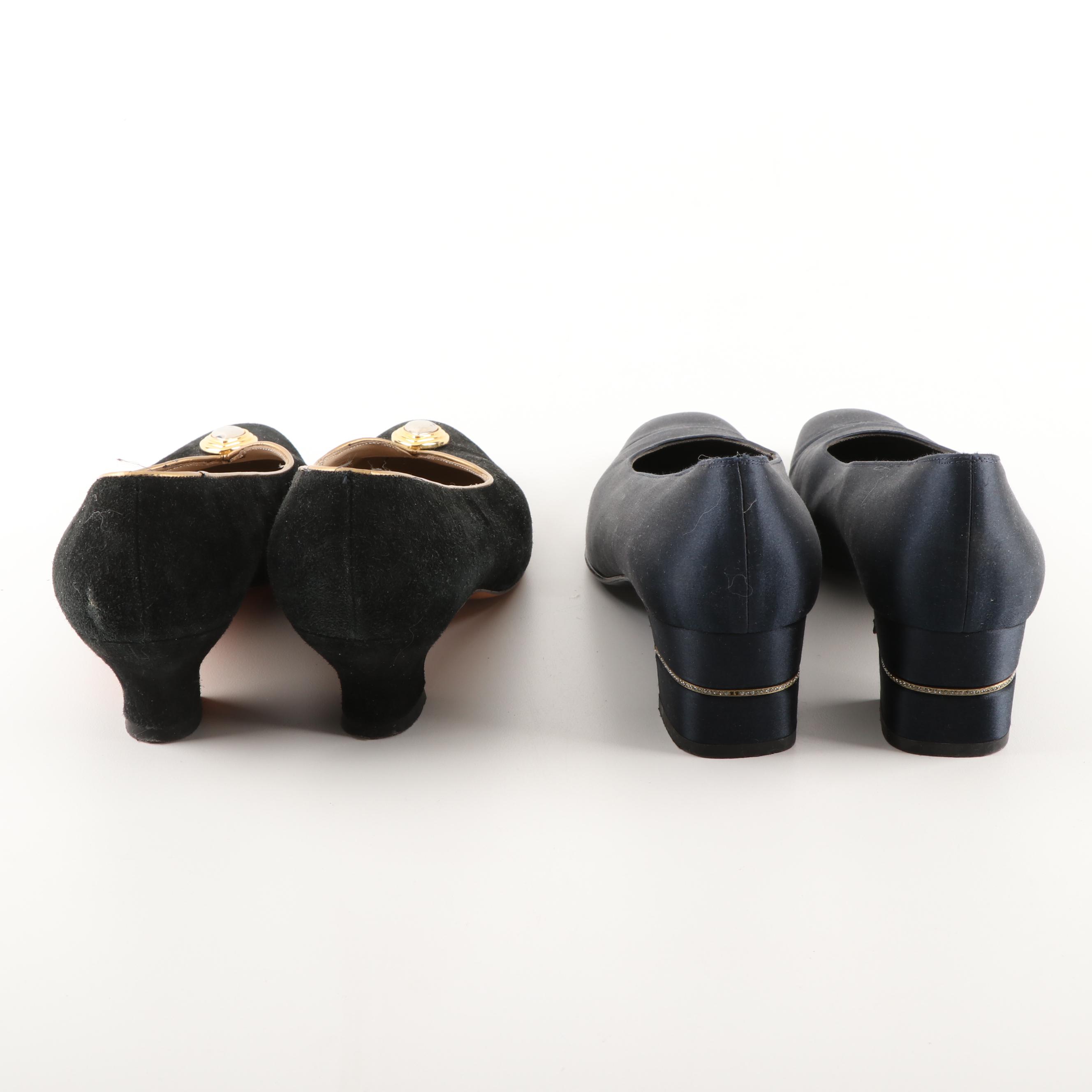 Women's Low-Heeled Pumps and Slingbacks Featuring Delman and Salvatore Ferragamo