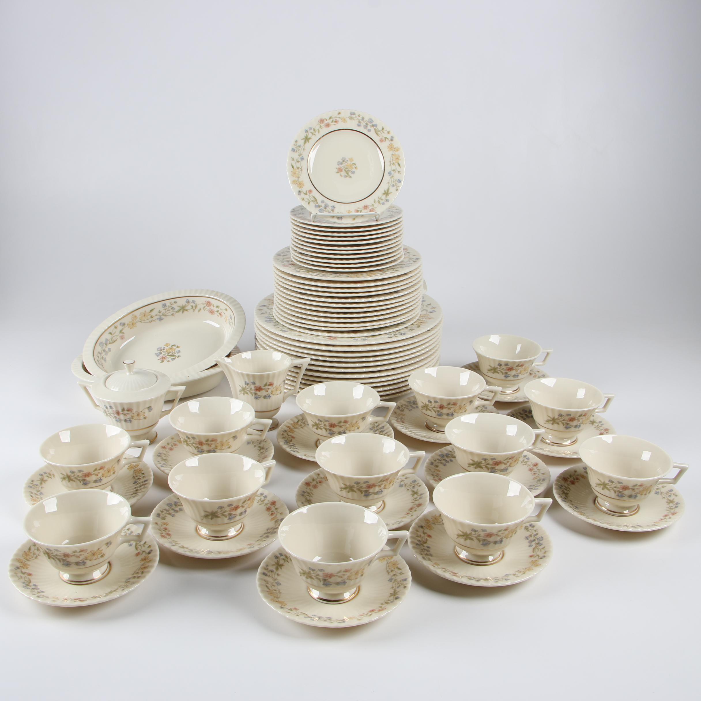 Lenox "Spring Bouquet" Bone China Dinnerware for Twelve, 1980-1987