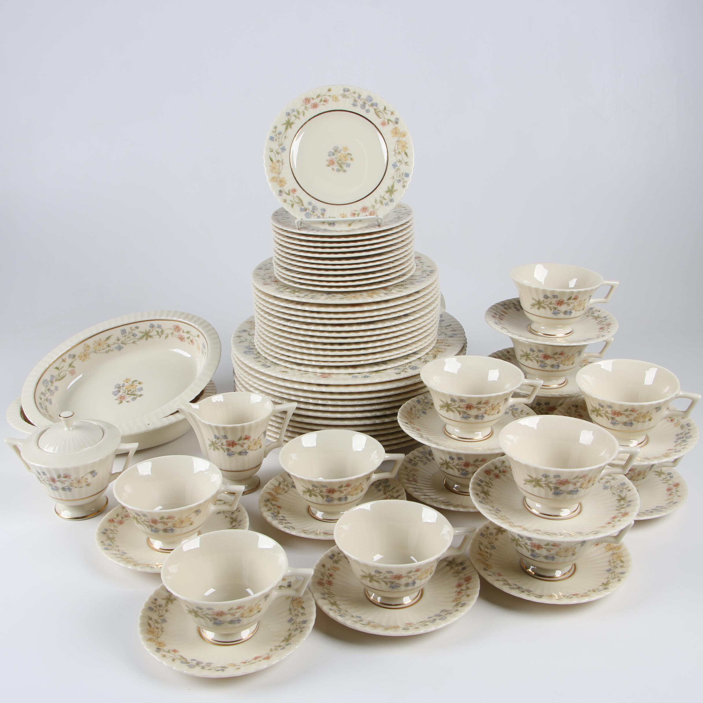 Lenox "Spring Bouquet" Bone China Dinnerware for Twelve, 1980-1987