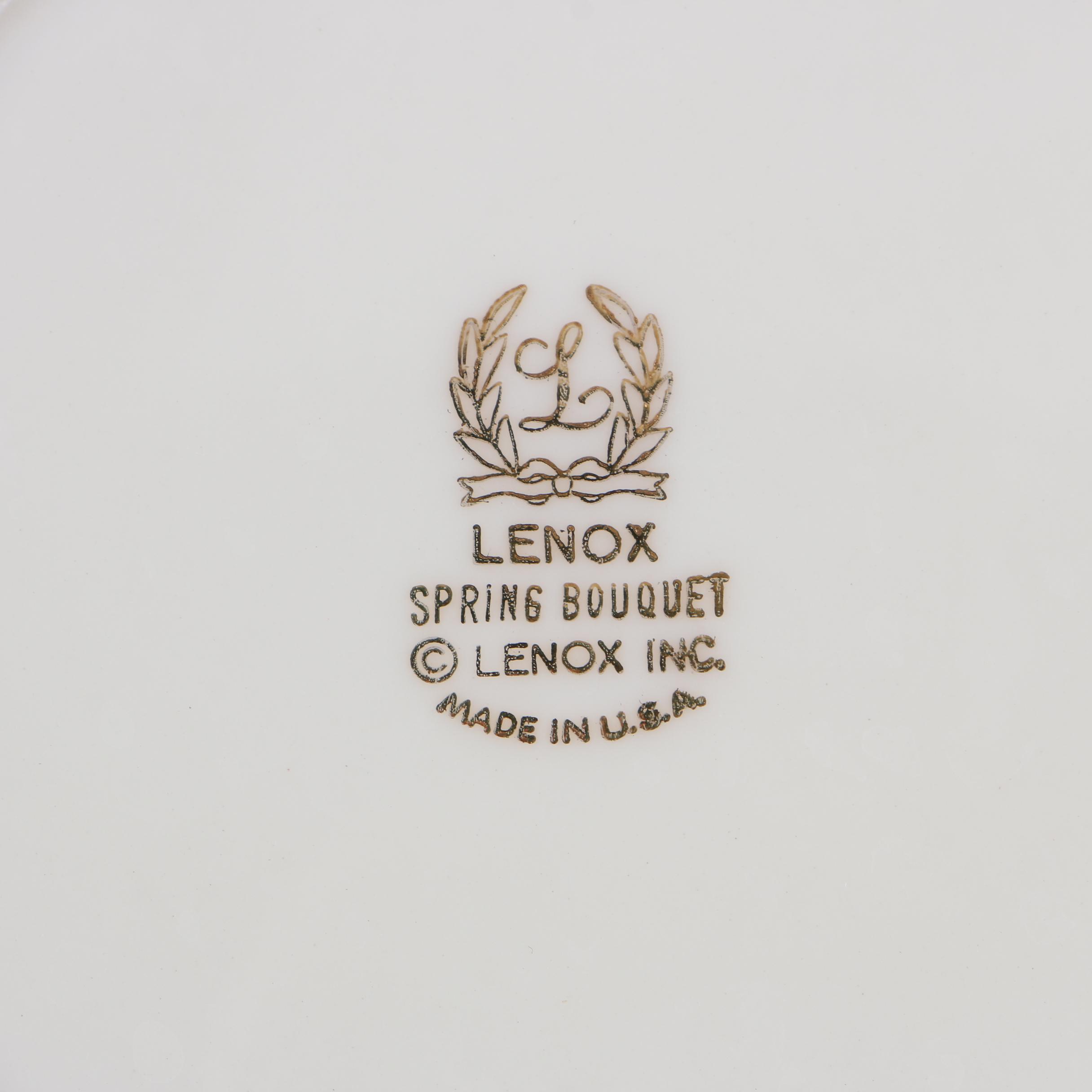 Lenox "Spring Bouquet" Bone China Dinnerware for Twelve, 1980-1987