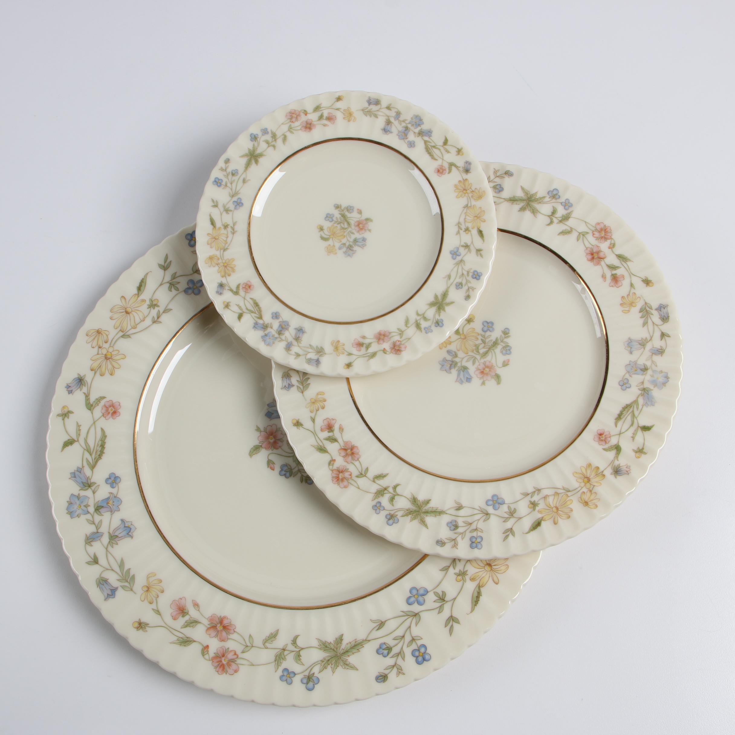 Lenox "Spring Bouquet" Bone China Dinnerware for Twelve, 1980-1987
