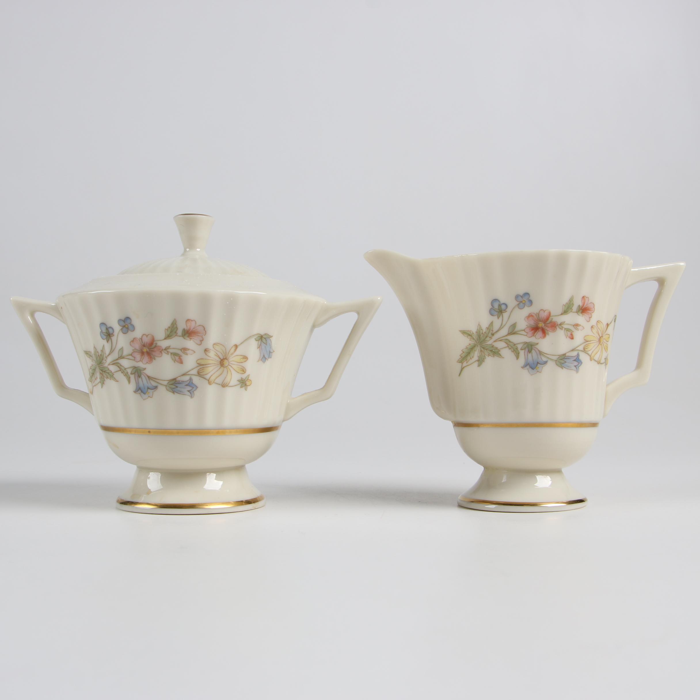 Lenox "Spring Bouquet" Bone China Dinnerware for Twelve, 1980-1987