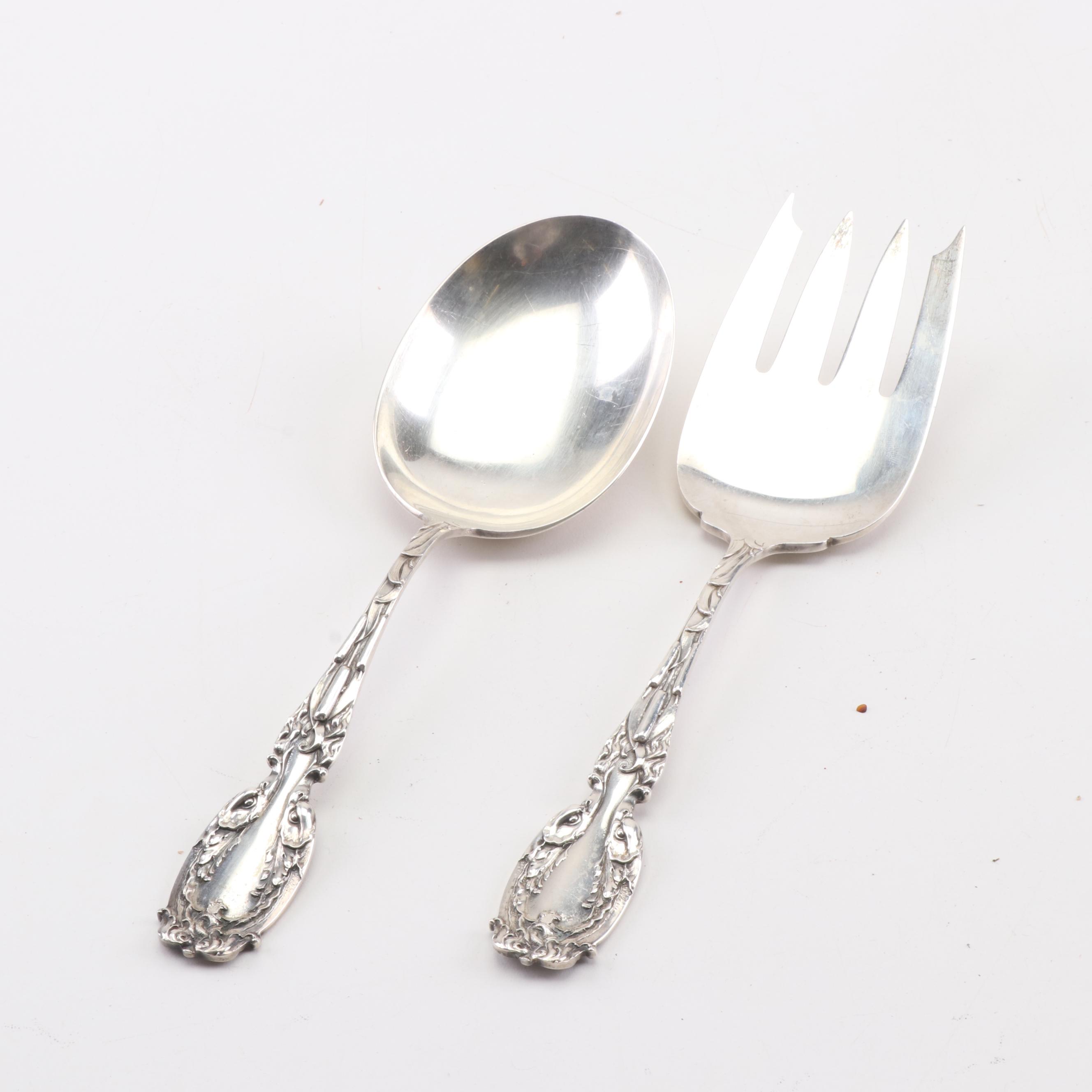 Frank M. Whiting Co. "Dolphin" Sterling Silver Serving Utensils, Ca. 1900