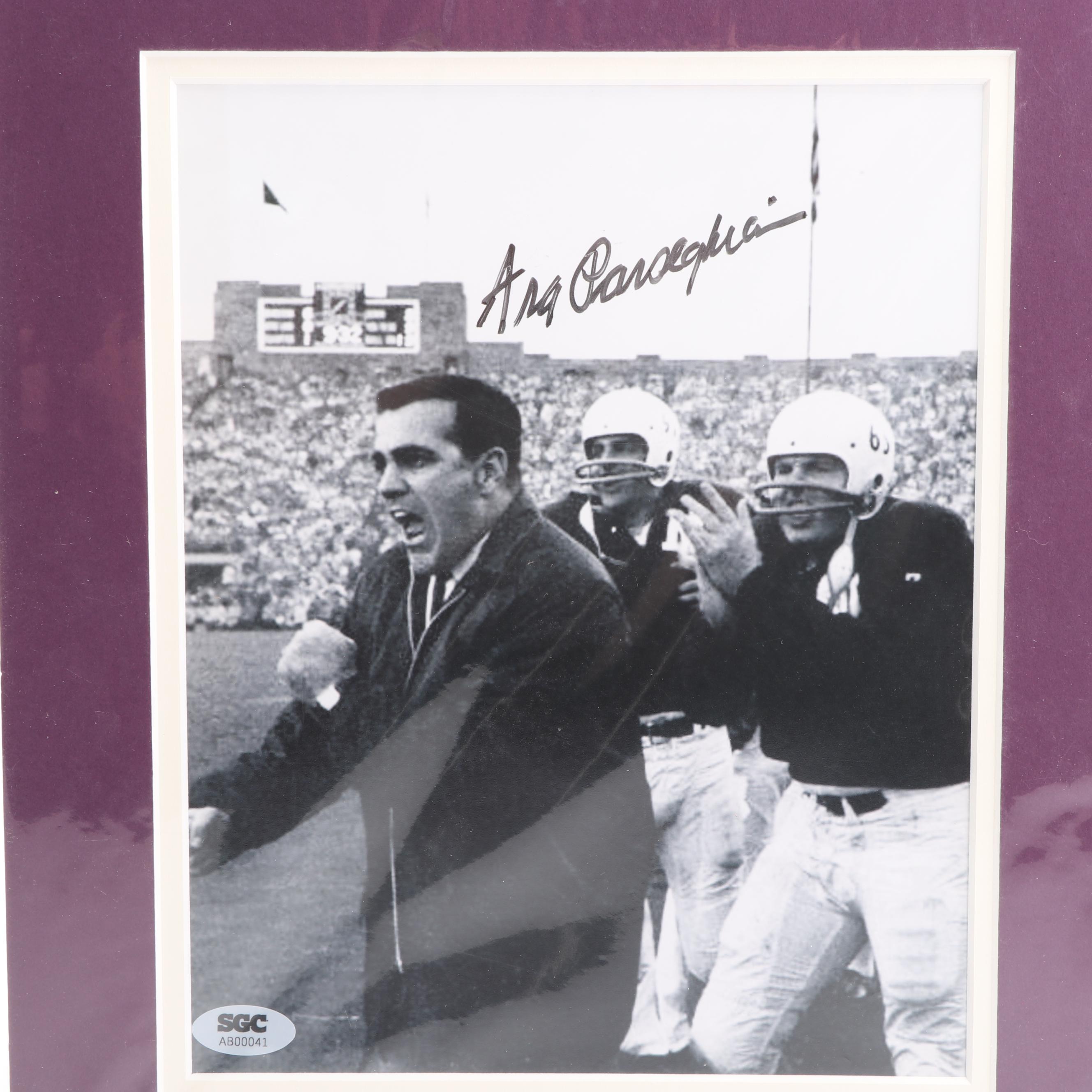 Ara Parseghian and Jim Brown Autographed Photographs