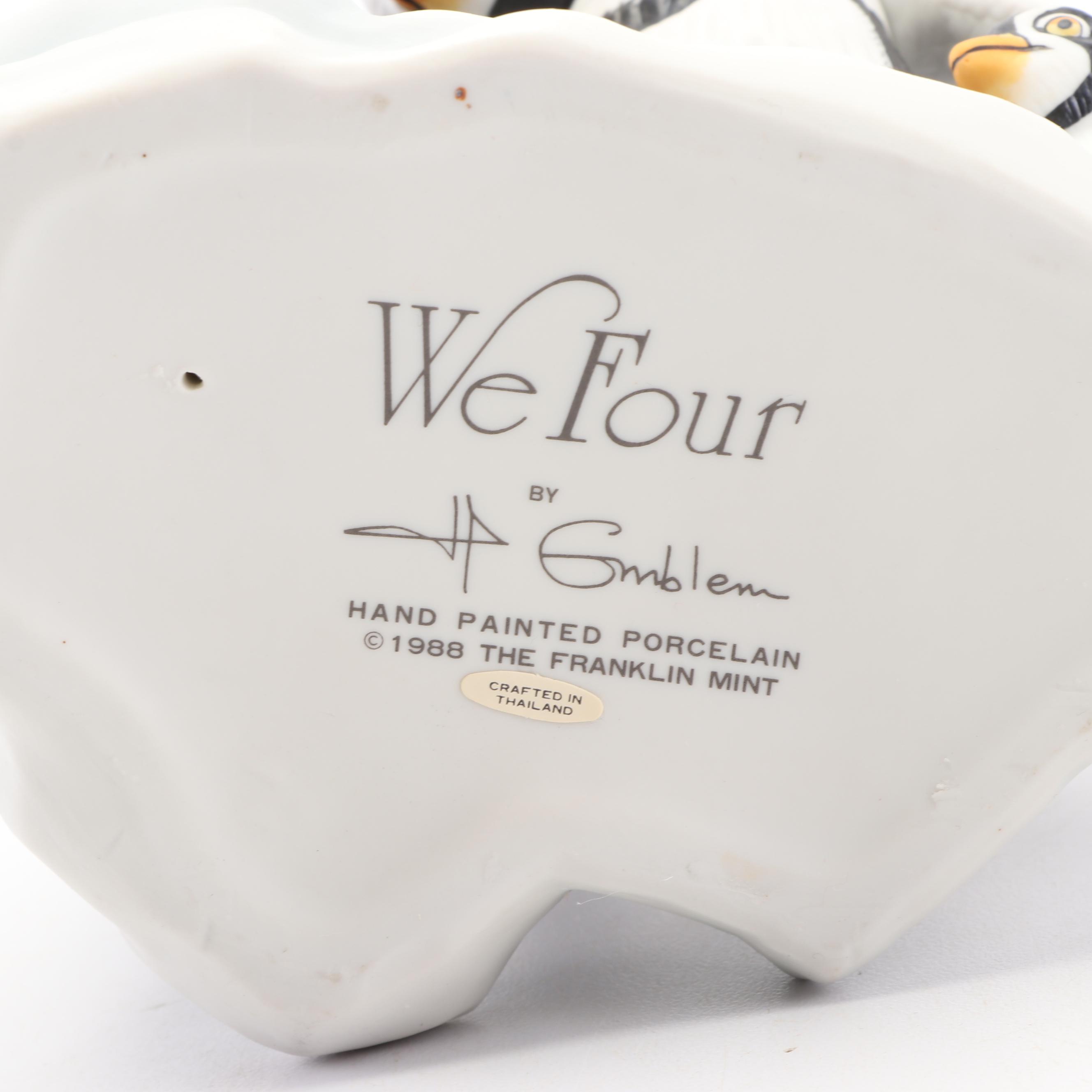 Ceramic Penguin Figurines Featuring Franklin Mint